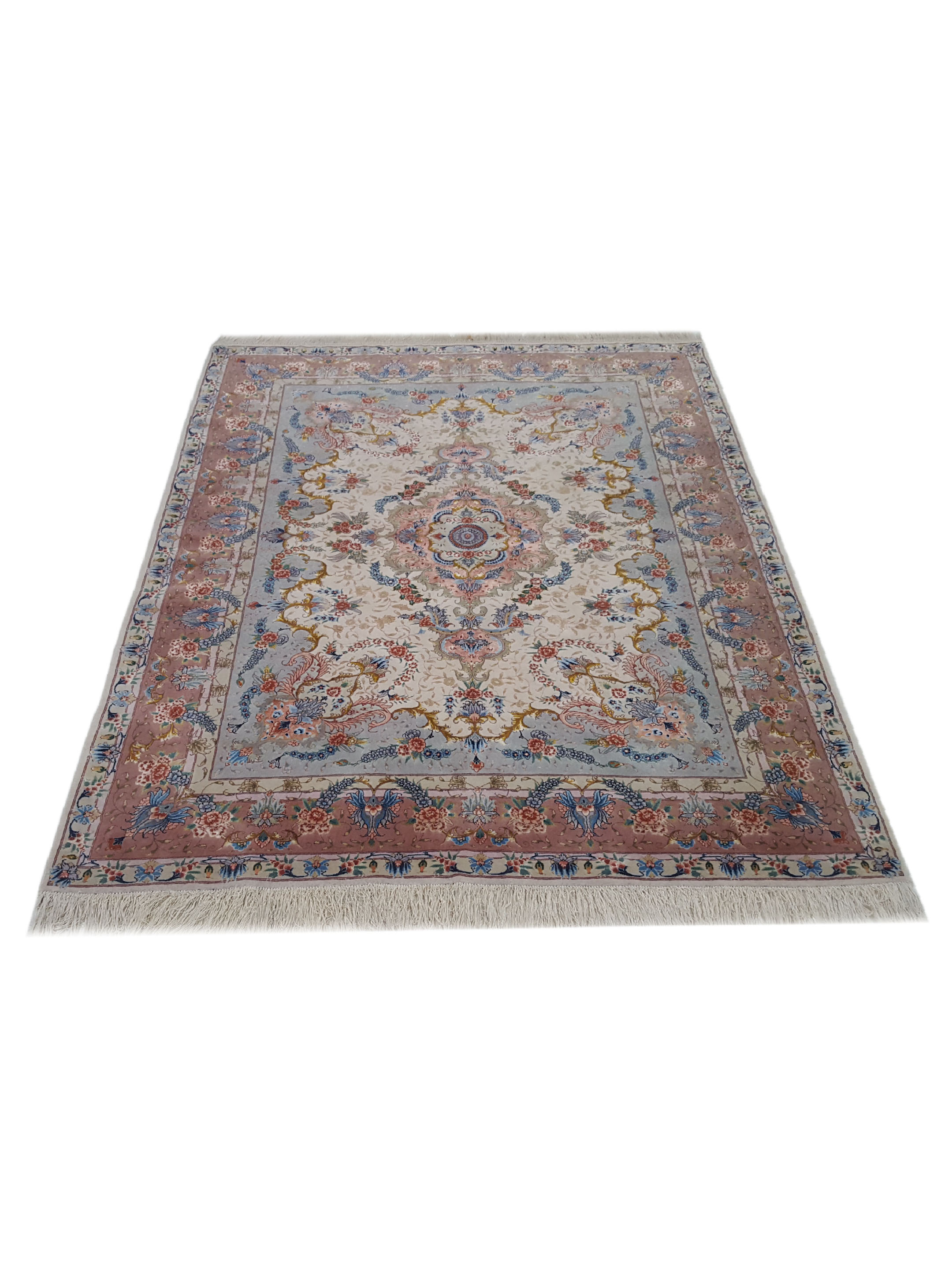 Fine Tabriz Hand Knotted Ivory 5x7 - Image 2 of 5