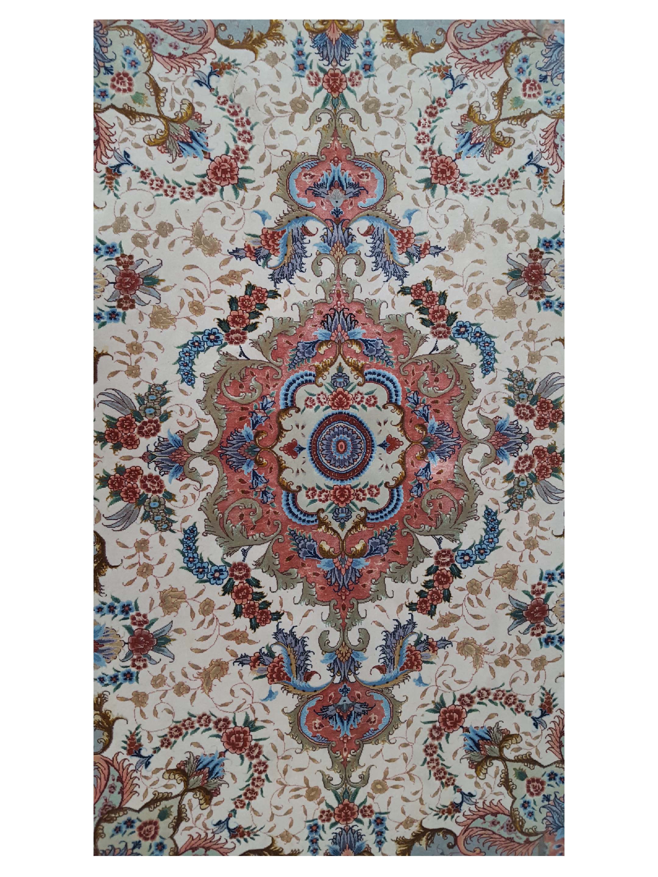 Fine Tabriz Hand Knotted Ivory 5x7 - Image 5 of 5