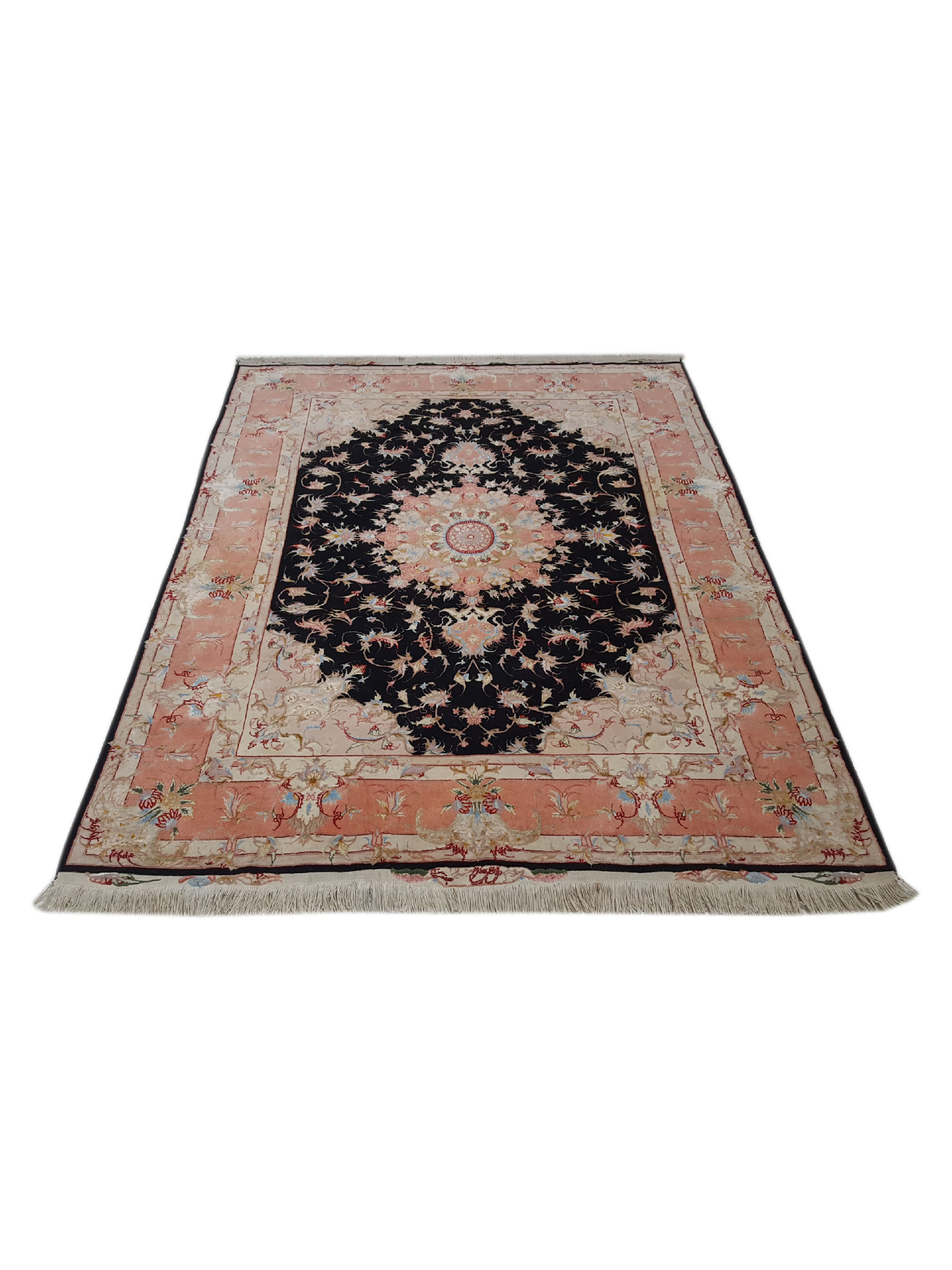 Fine Tabriz Hand Knotted Black 5x7 - Image 2 of 5