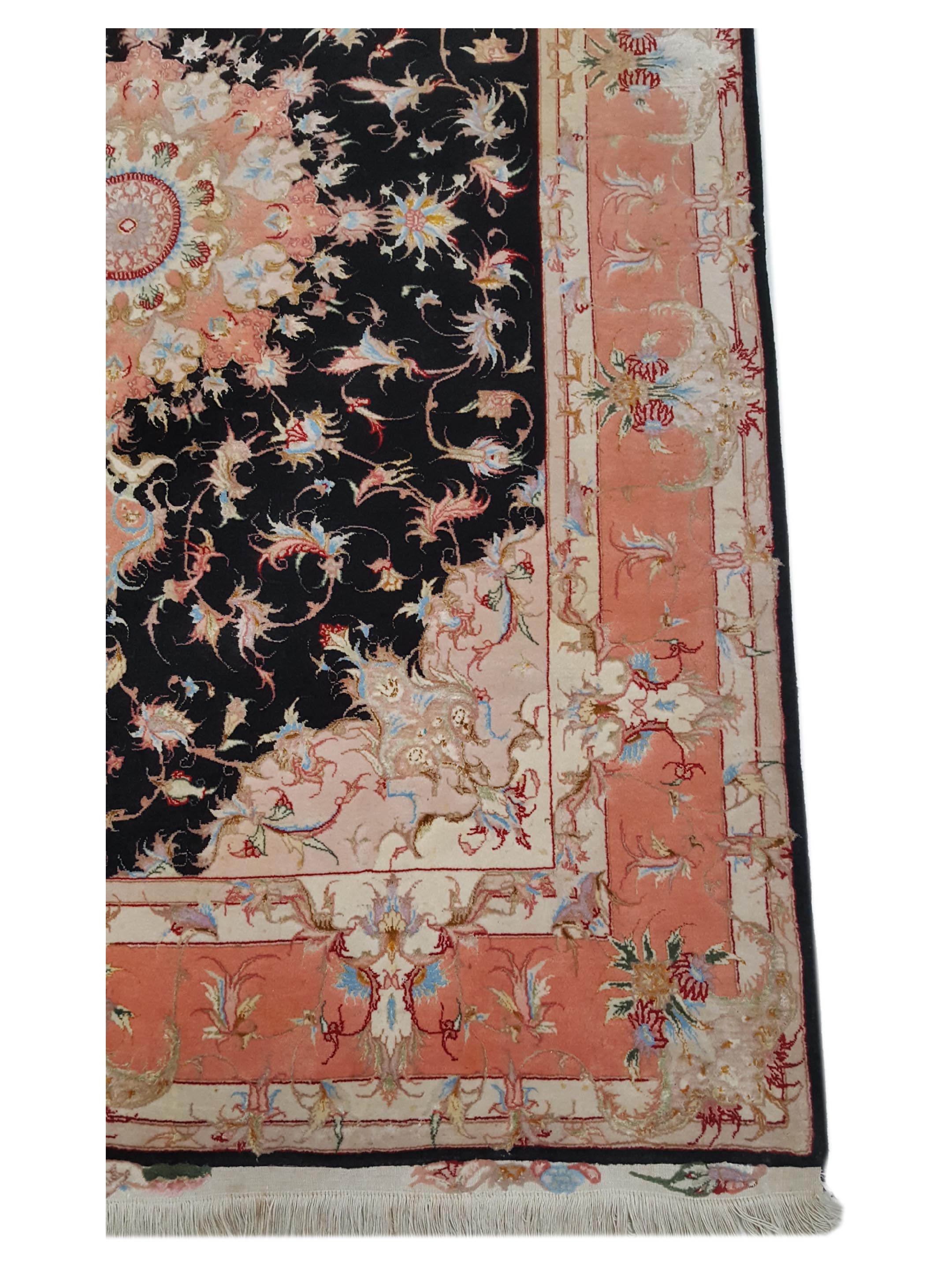 Fine Tabriz Hand Knotted Black 5x7 - Image 4 of 5