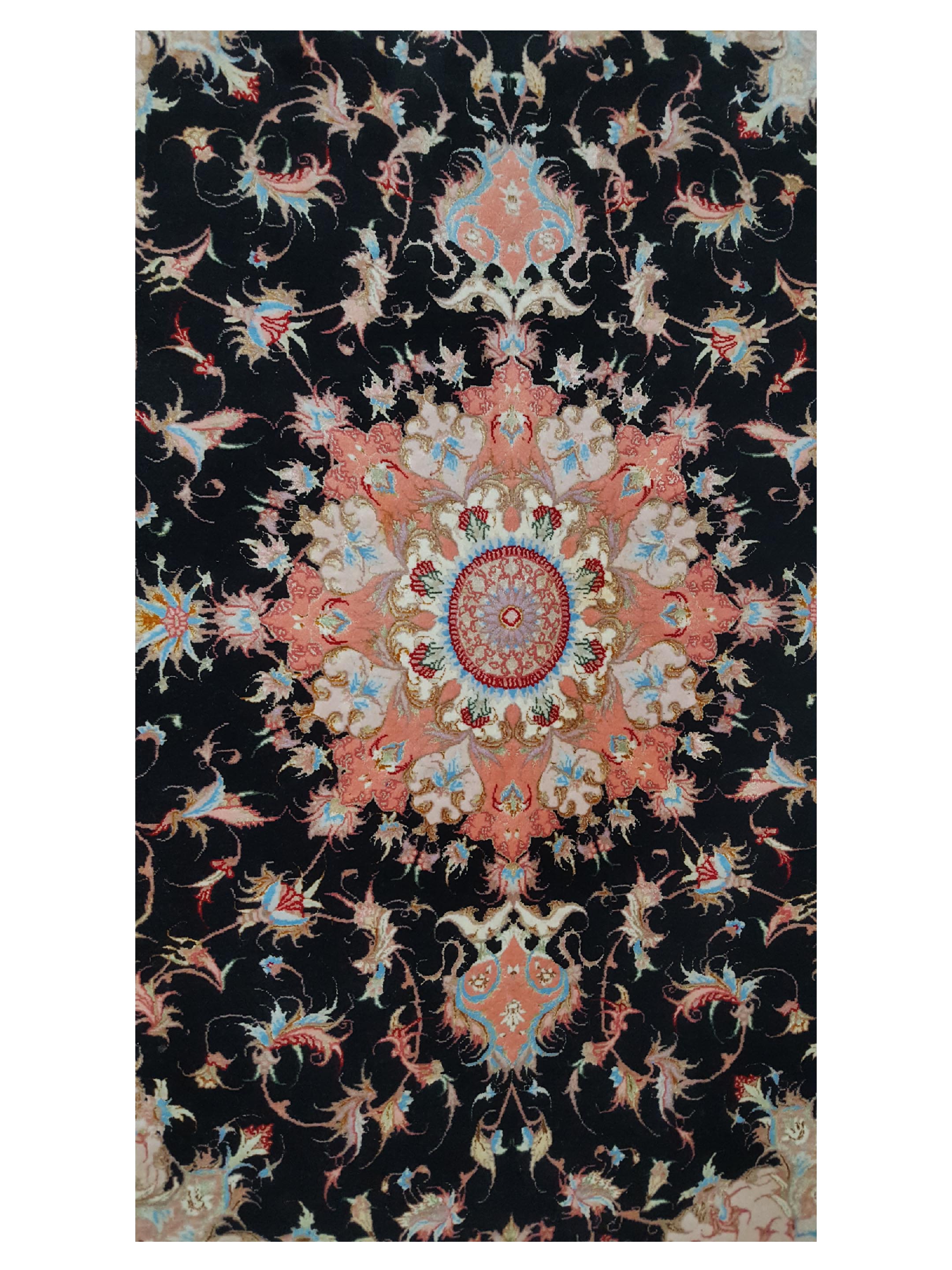 Fine Tabriz Hand Knotted Black 5x7 - Image 5 of 5
