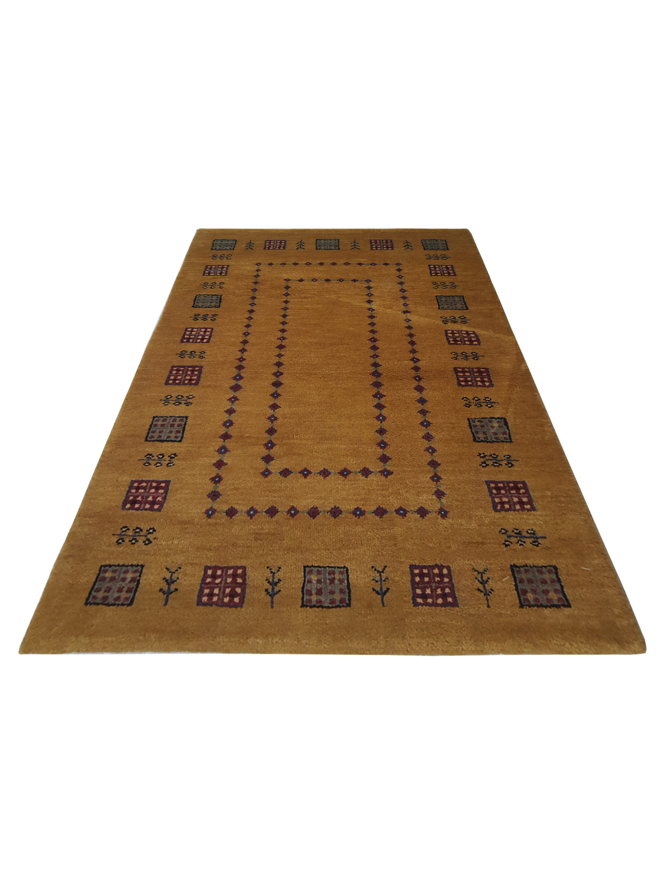 Gabbeh-In Hand Knotted Gold 2x3 - Image 2 of 5