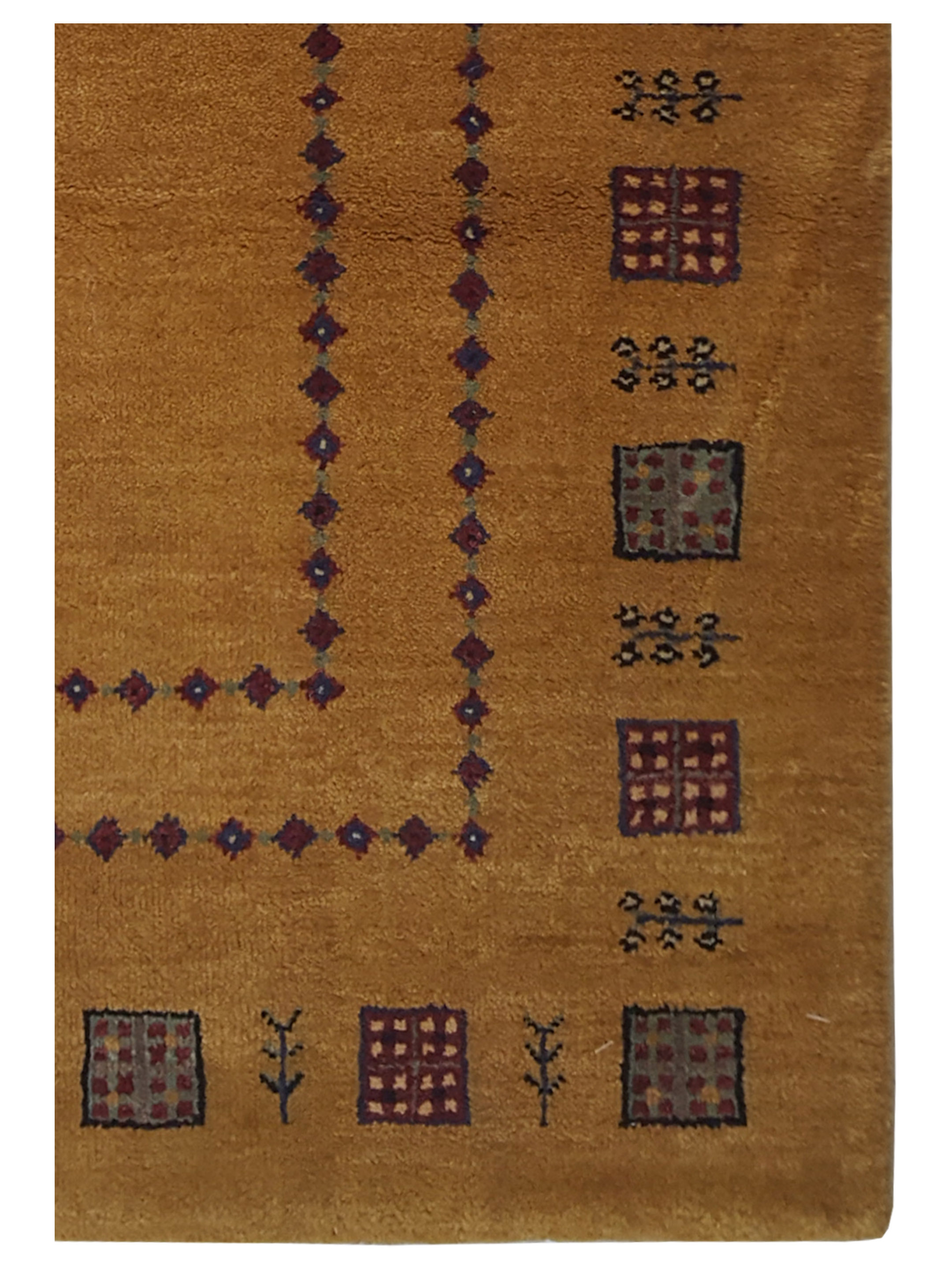 Gabbeh-In Hand Knotted Gold 2x3 - Image 4 of 5