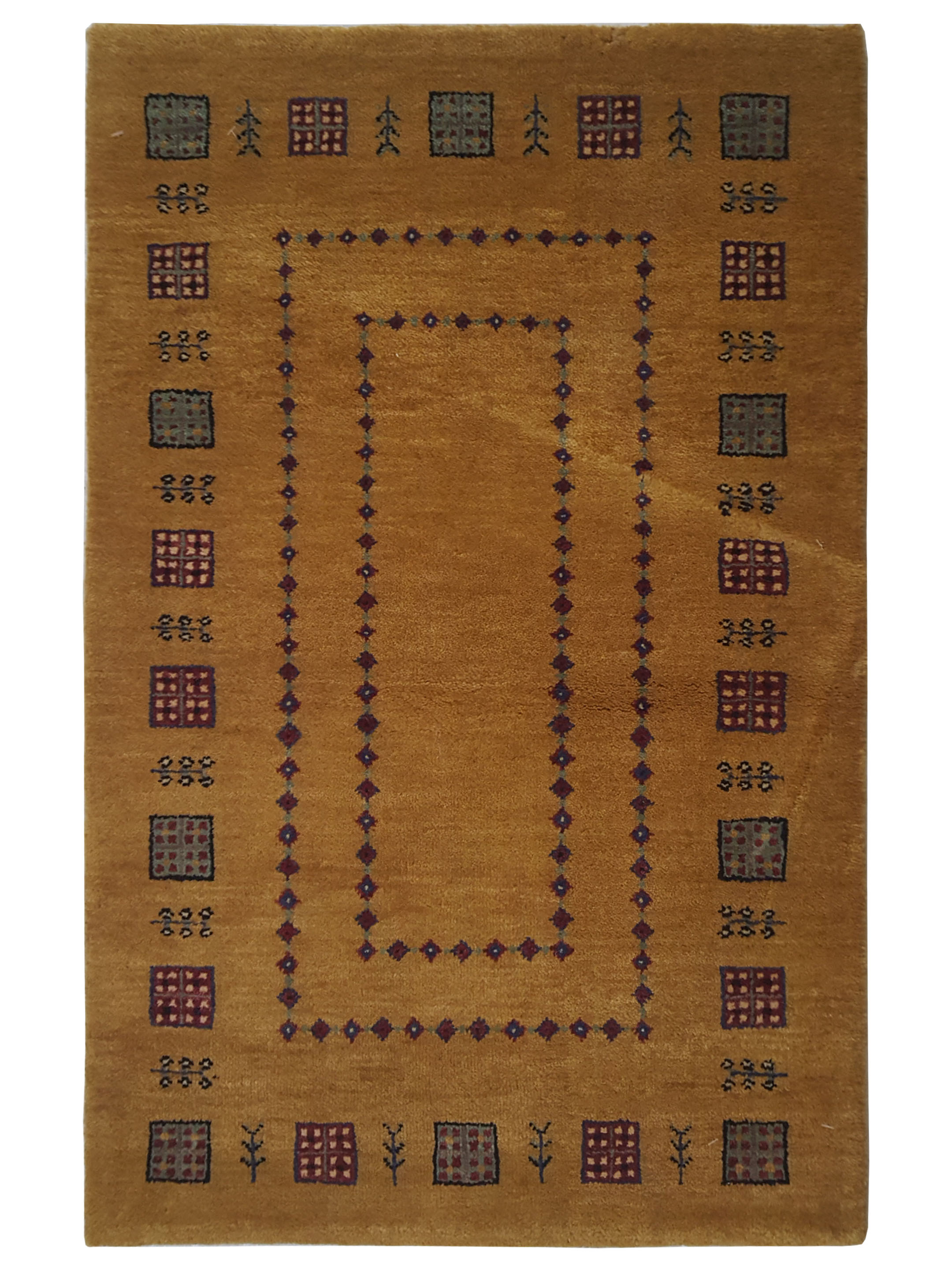 Gabbeh-In Hand Knotted Gold 2x3