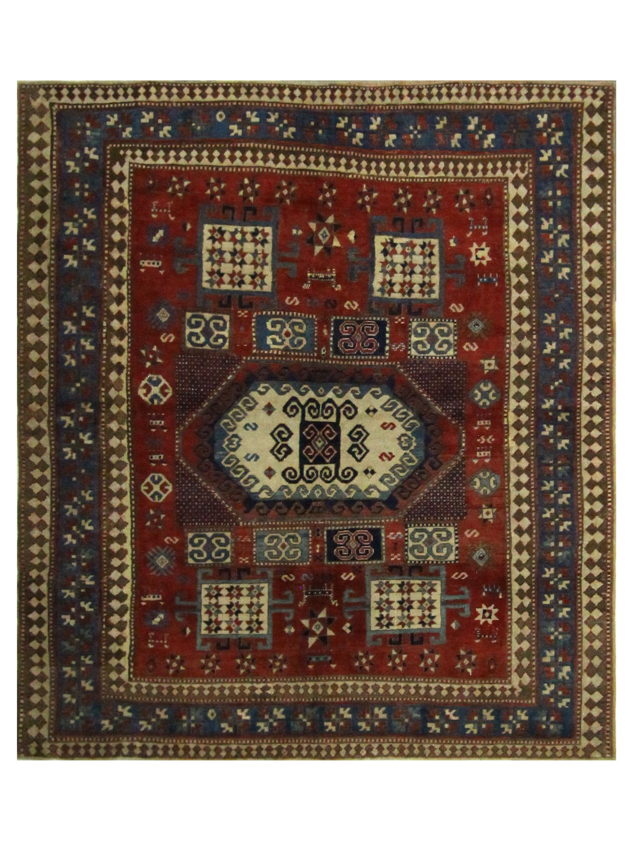 Antique Kazak Red 6x7