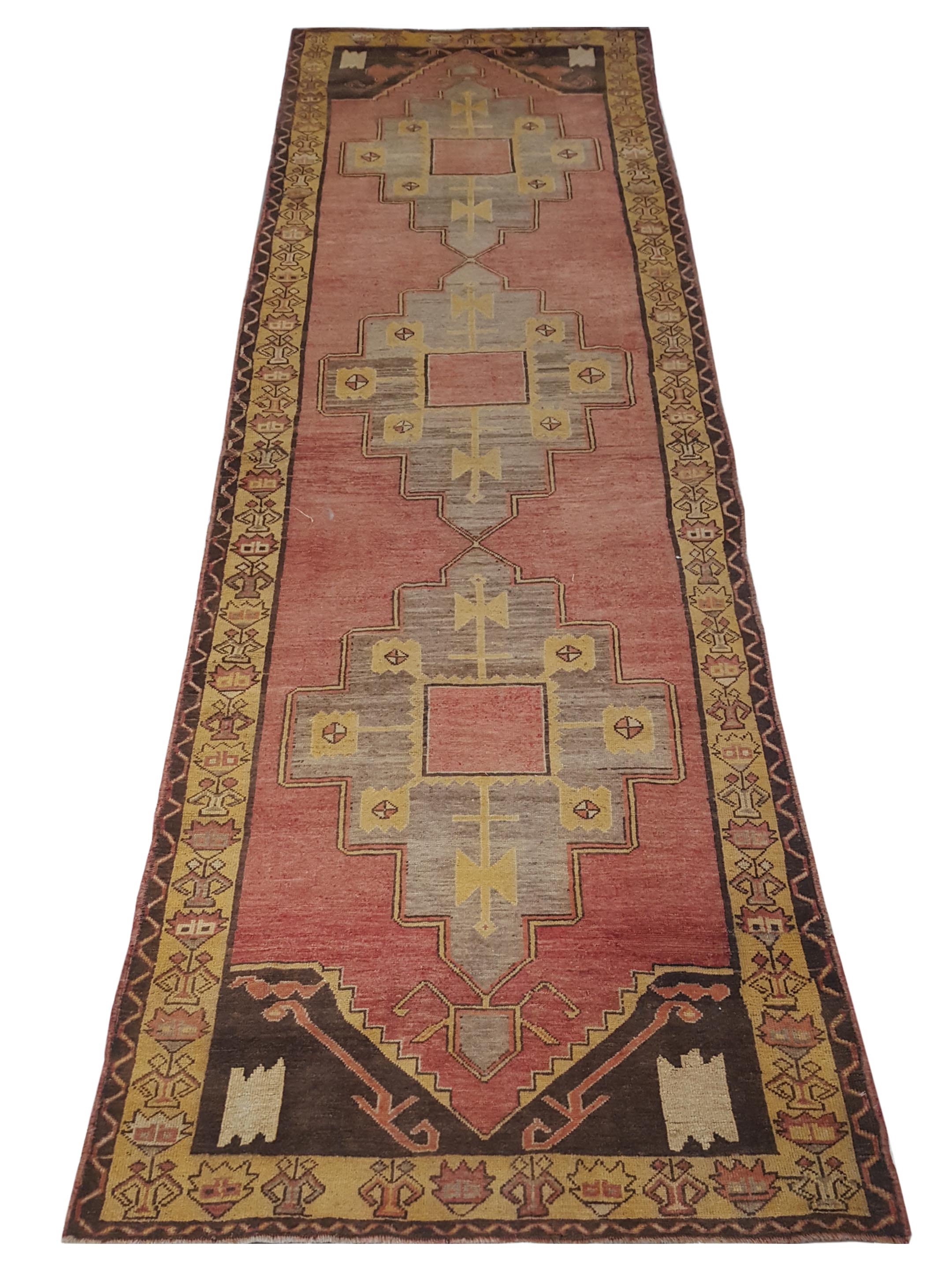 Anatolia Hand Knotted Orange 4x15 - Image 3 of 7