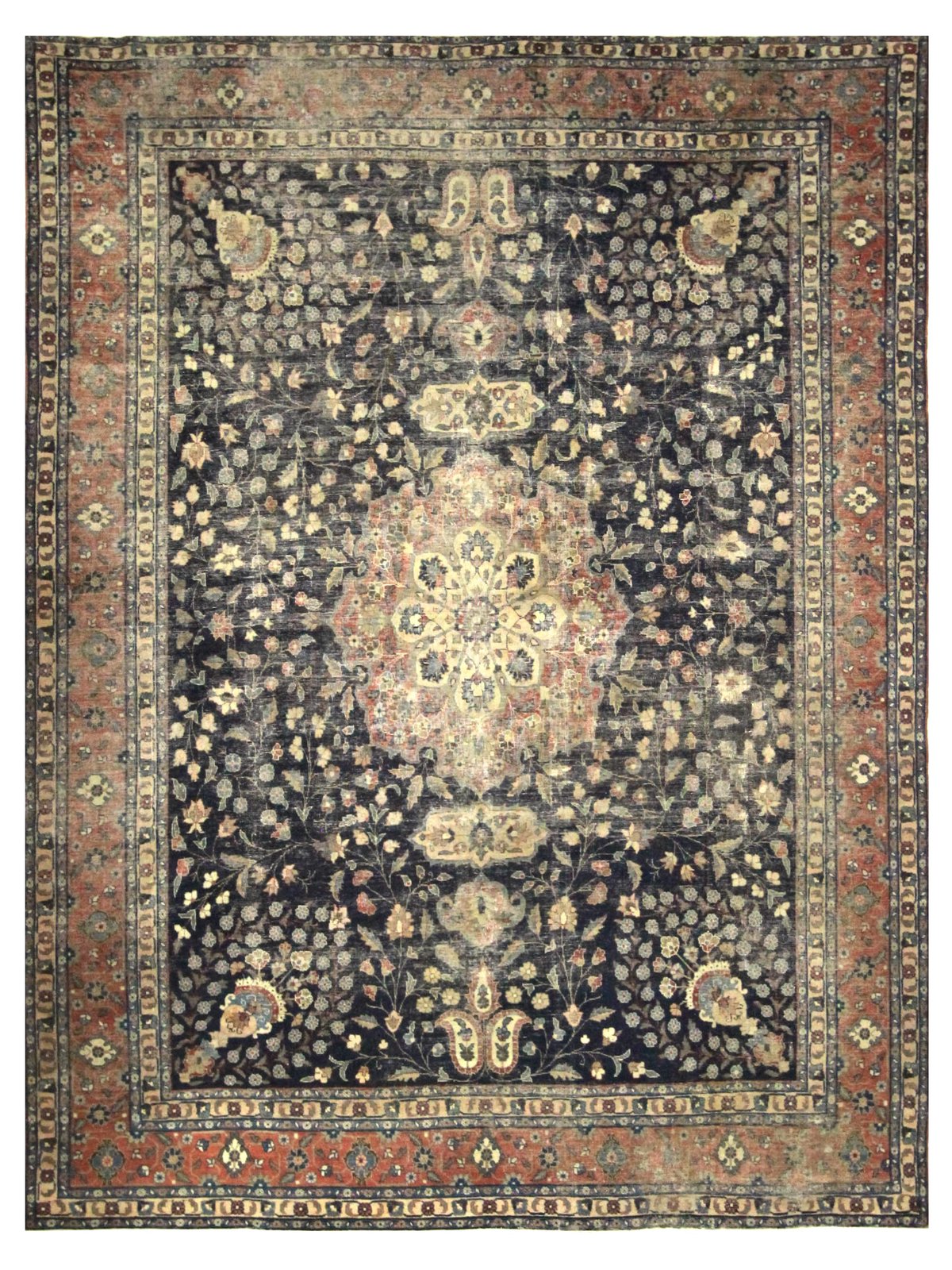 Yazd Hand Knotted Navy 9x12