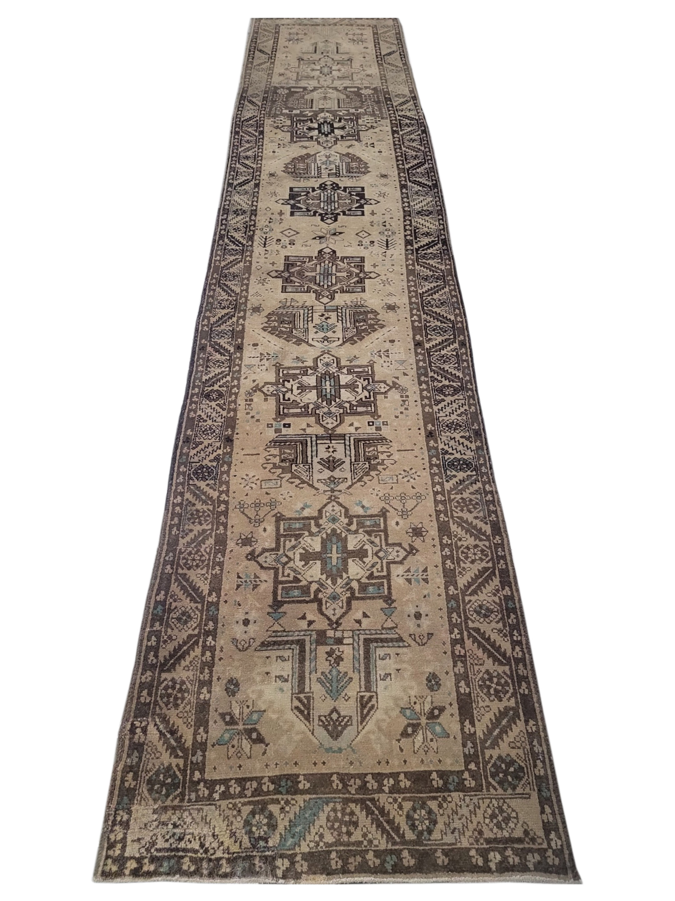 Antique Heriz Beige 3x14 - Image 2 of 4