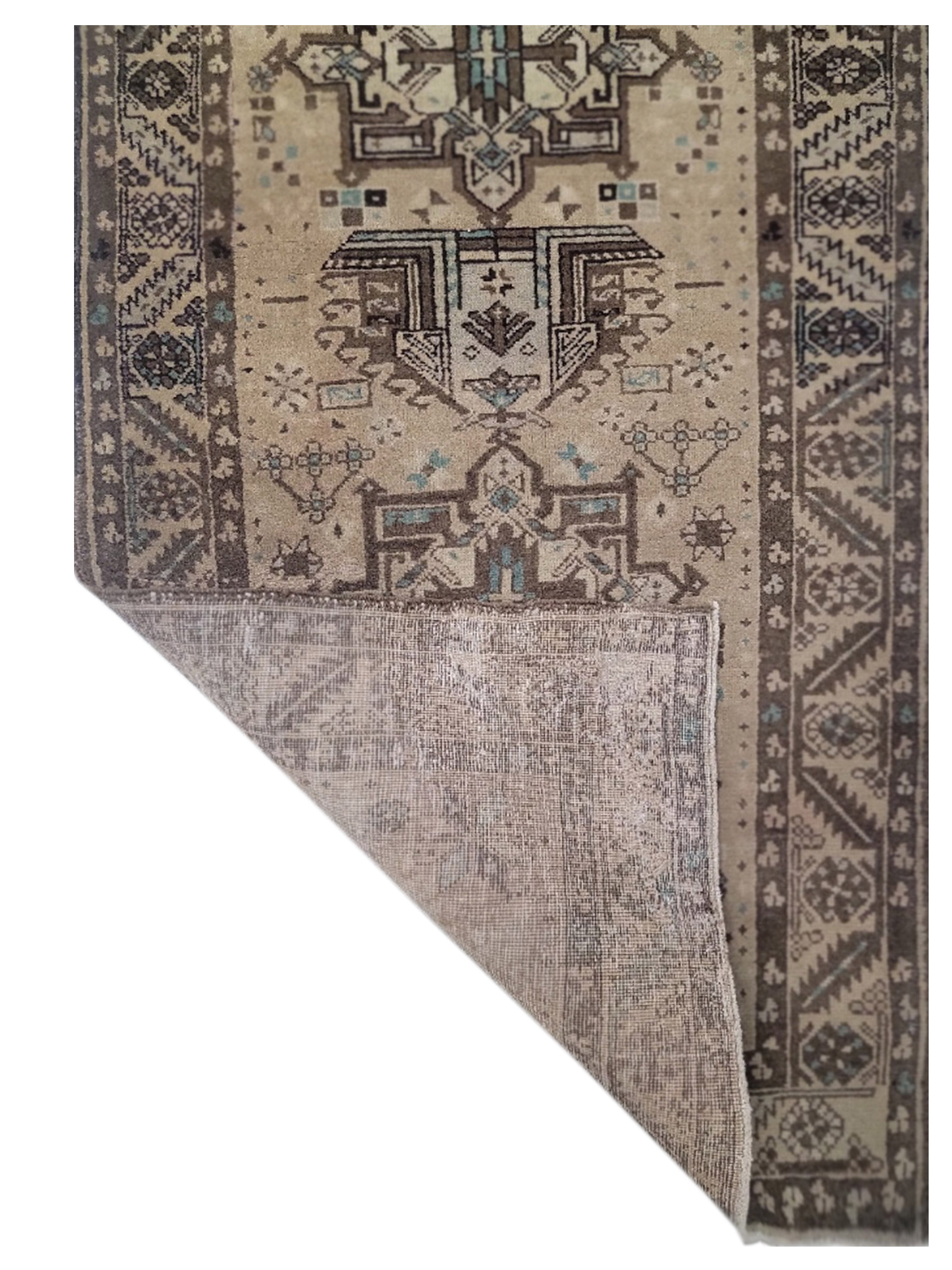 Antique Heriz Beige 3x14 - Image 3 of 4