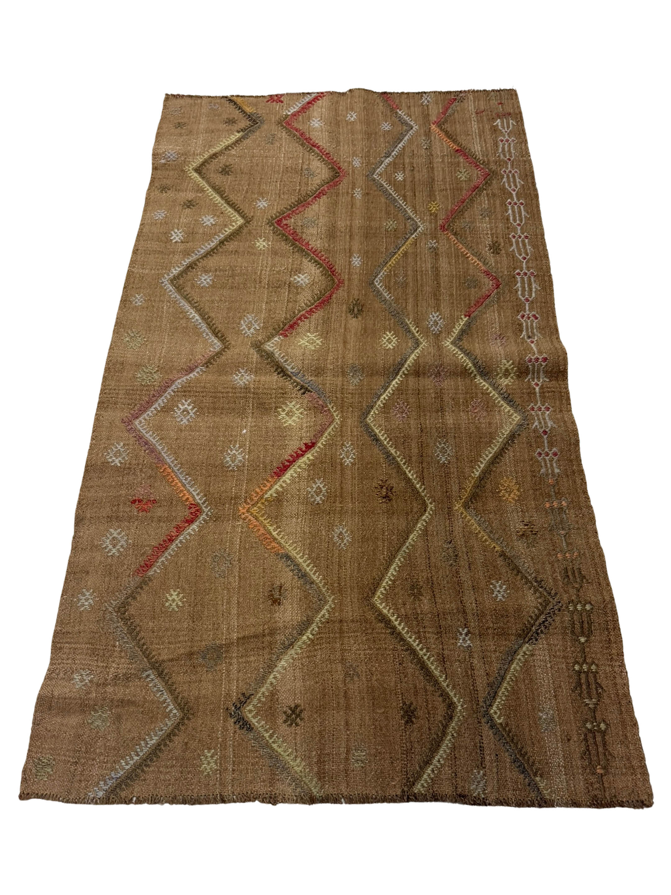 Vintage Kilim Hand Woven Camel 2.6x4 - Image 2 of 4