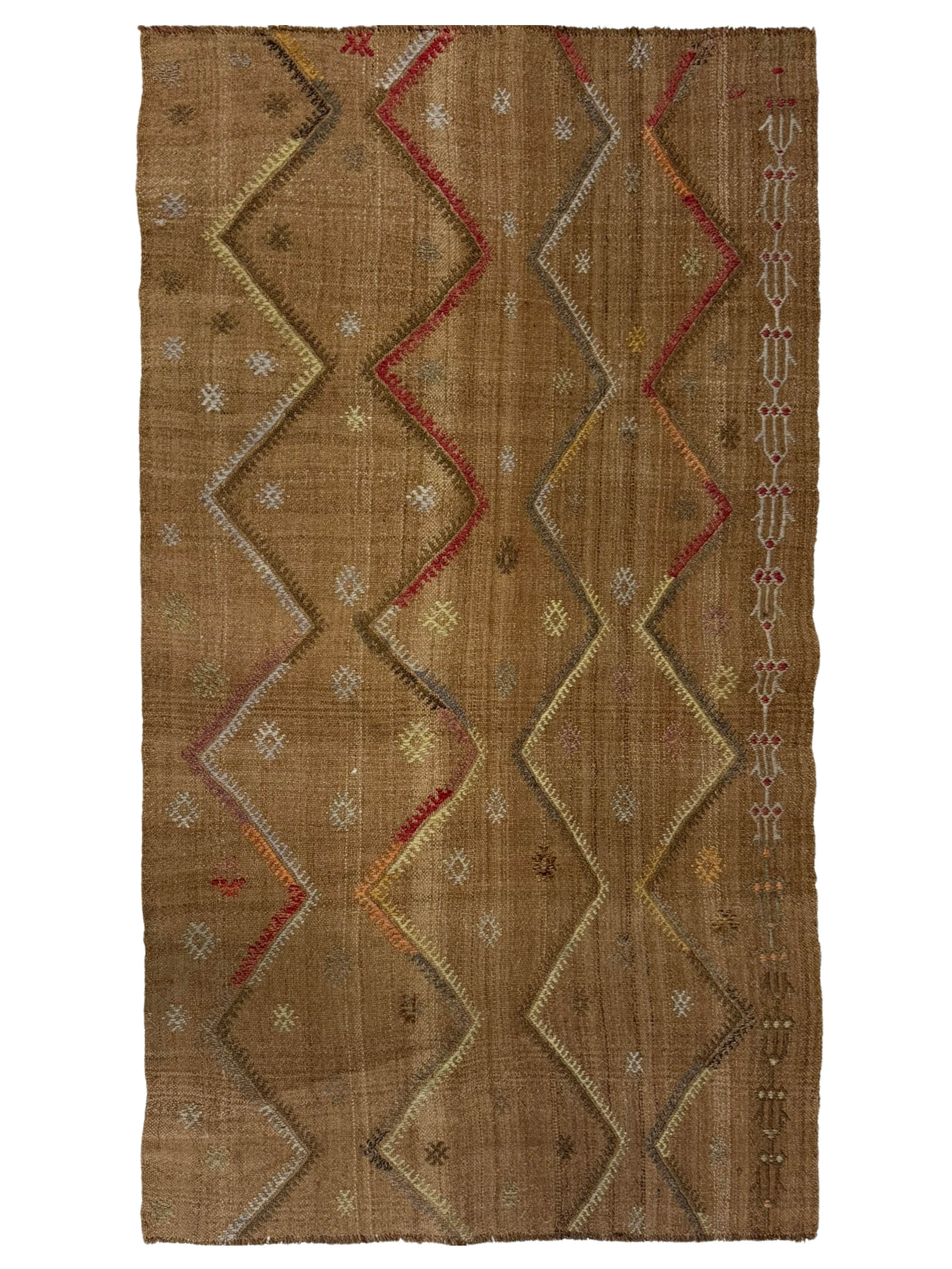 Vintage Kilim Hand Woven Camel 2.6x4