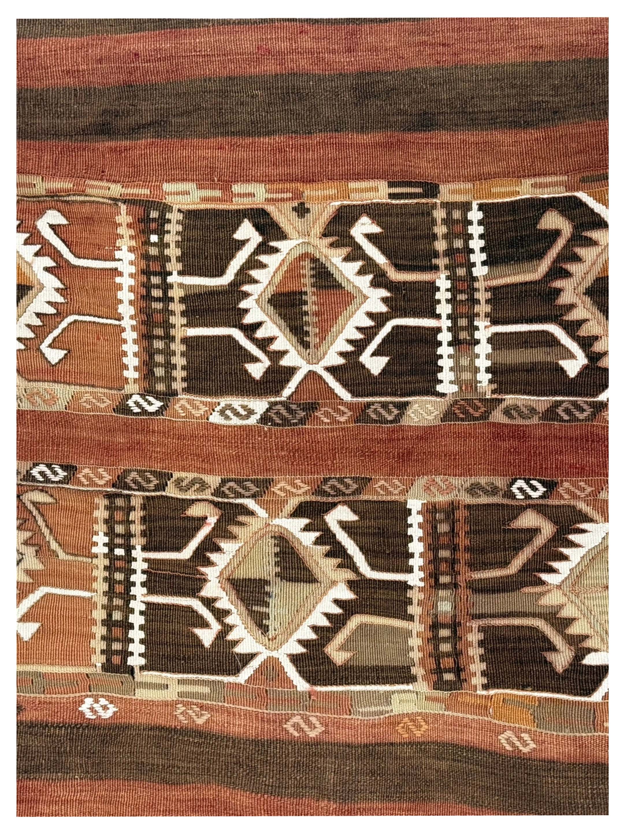Vintage Kilim Hand Woven Orange 3x5 - Image 4 of 4