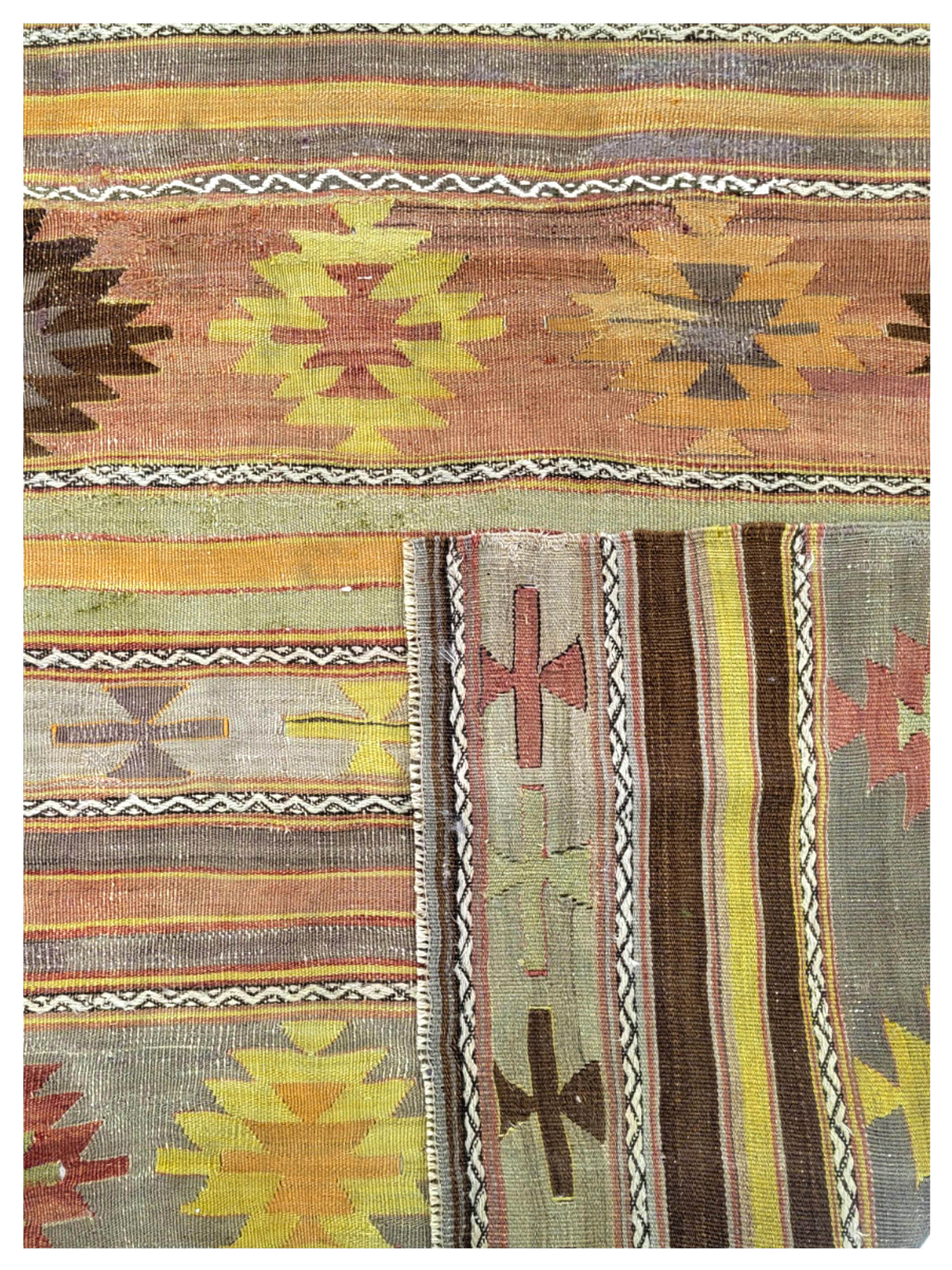 Vintage Kilim Hand Woven Orange 4x7 - Image 2 of 3