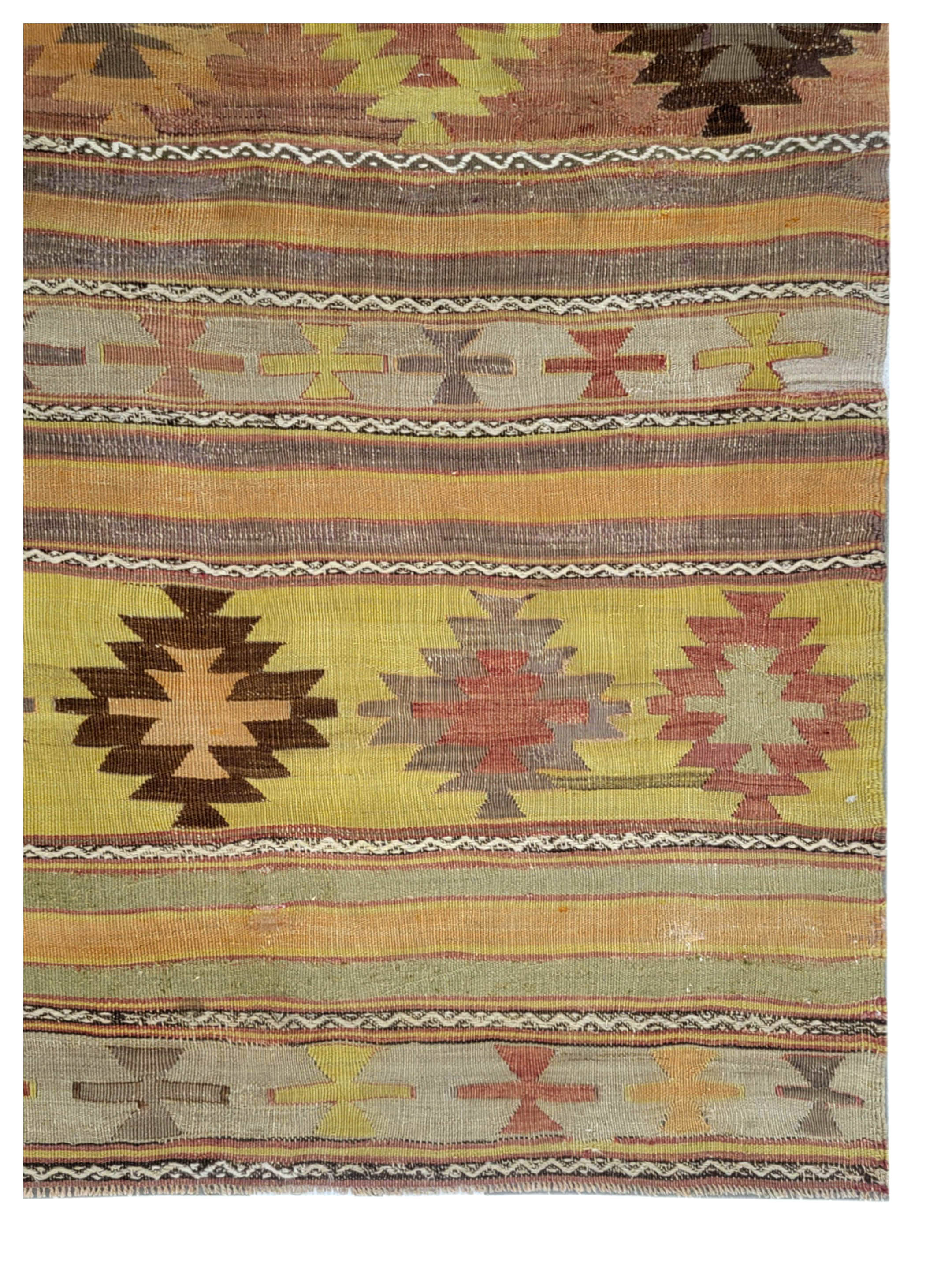 Vintage Kilim Hand Woven Orange 4x7 - Image 3 of 3