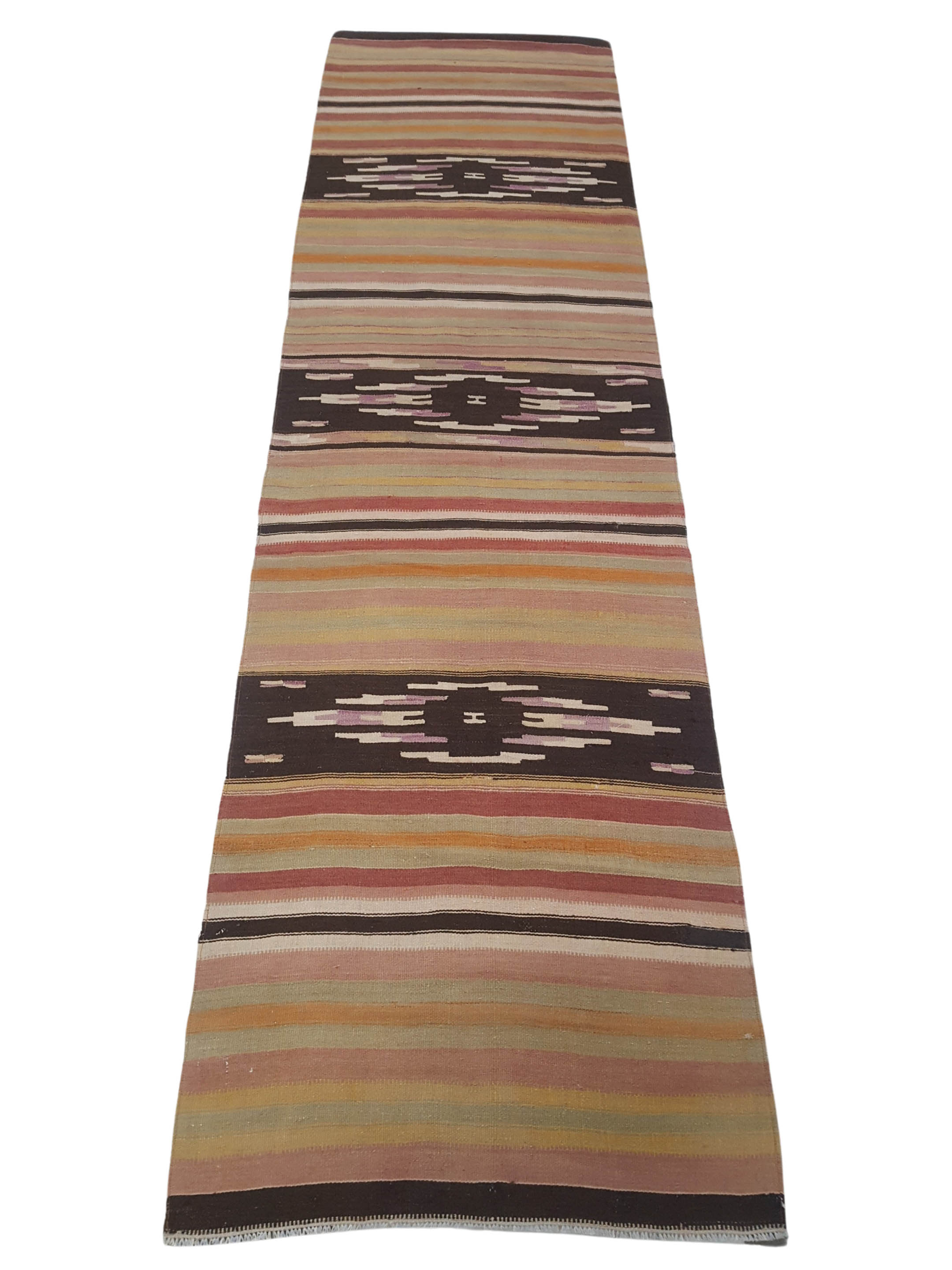Vintage Kilim Hand Woven Latte 3x9 - Image 3 of 4
