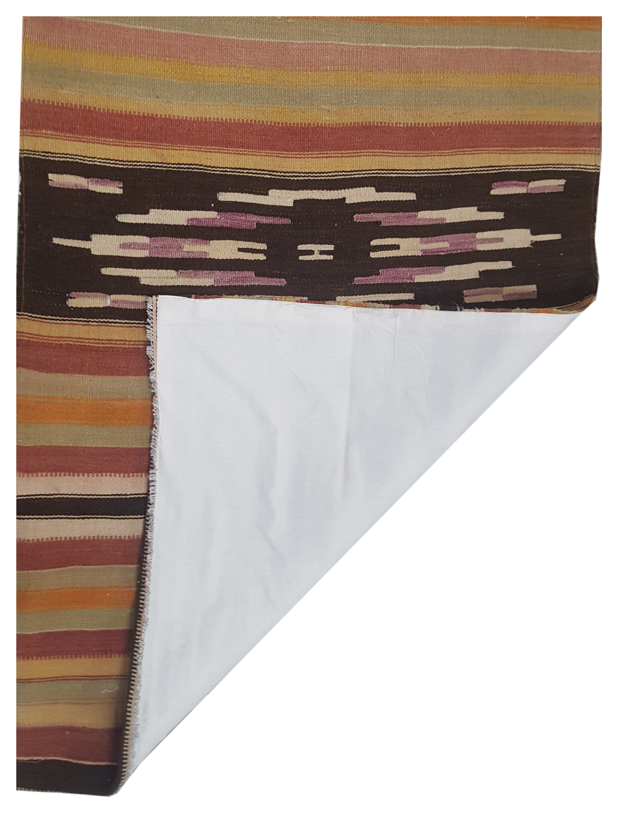 Vintage Kilim Hand Woven Latte 3x9 - Image 4 of 4