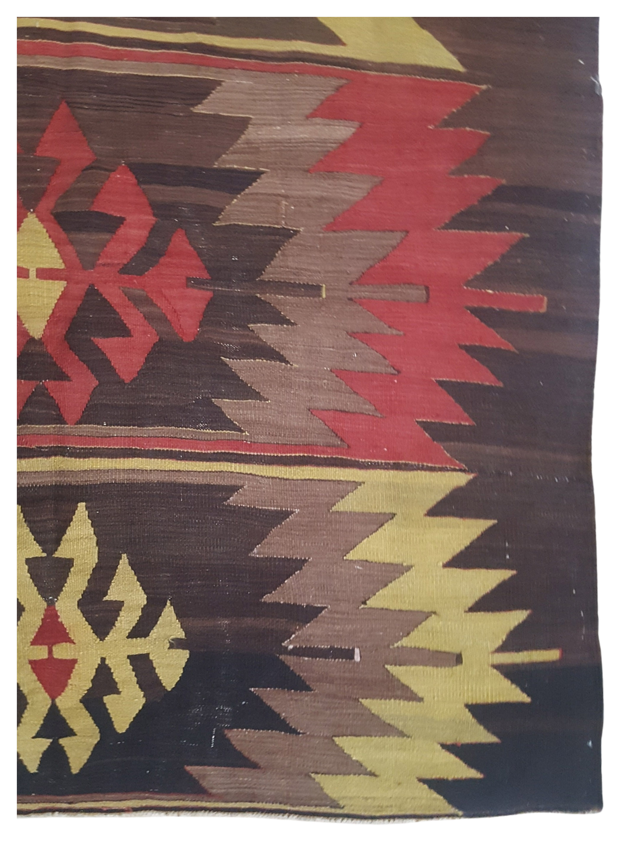 Vintage Kilim Hand Woven Brown 5x9 - Image 2 of 4