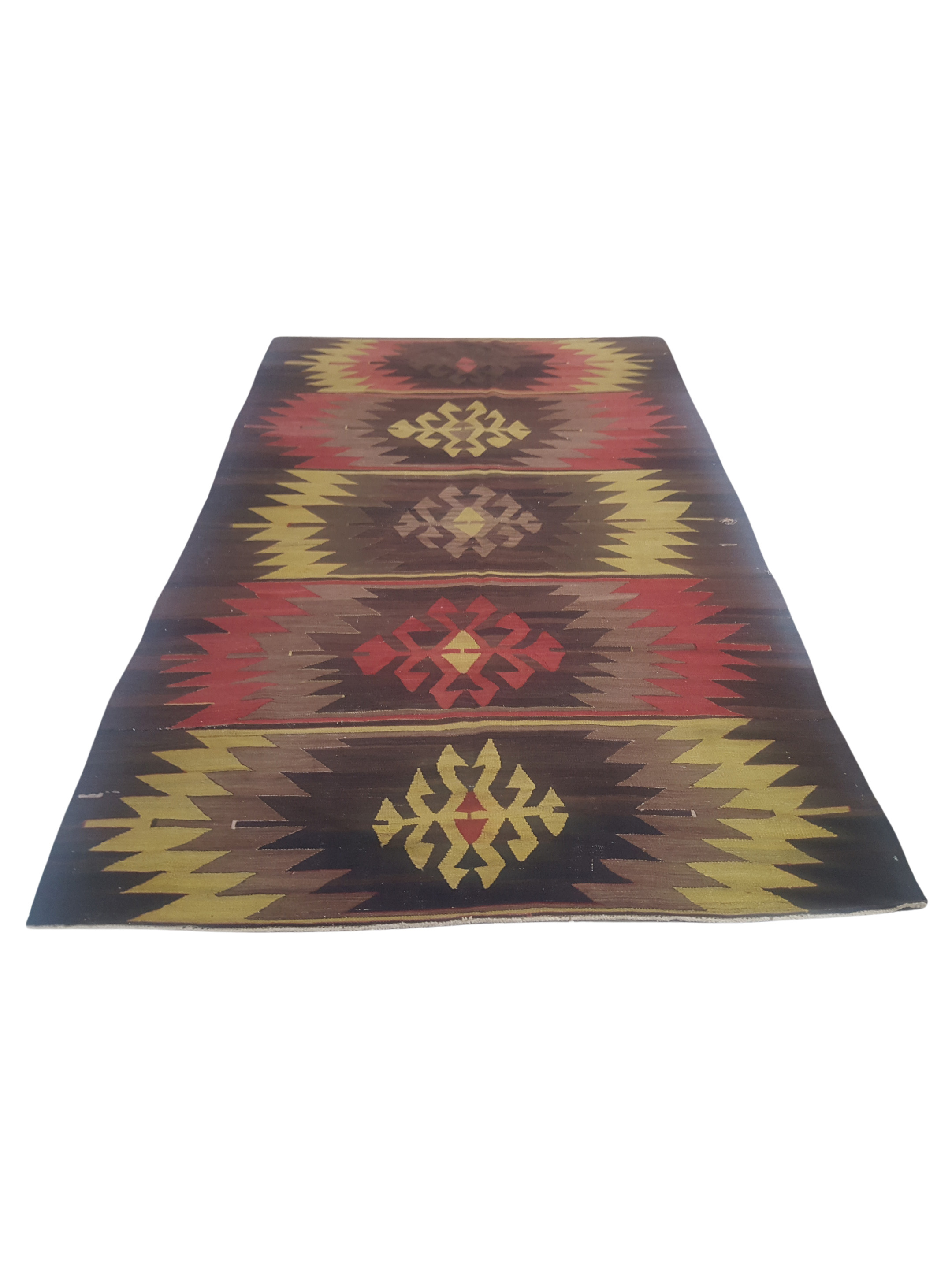 Vintage Kilim Hand Woven Brown 5x9 - Image 3 of 4