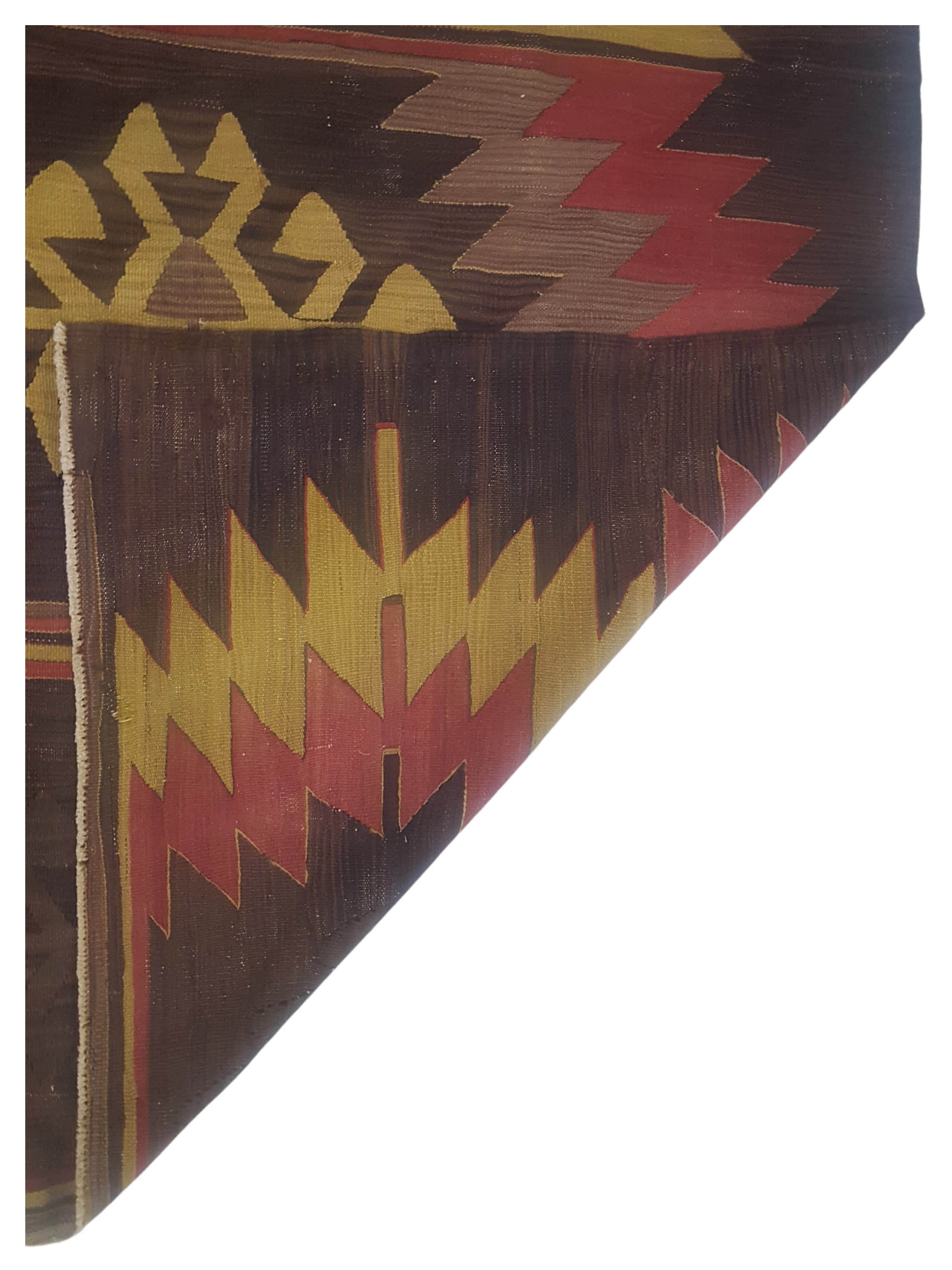 Vintage Kilim Hand Woven Brown 5x9 - Image 4 of 4