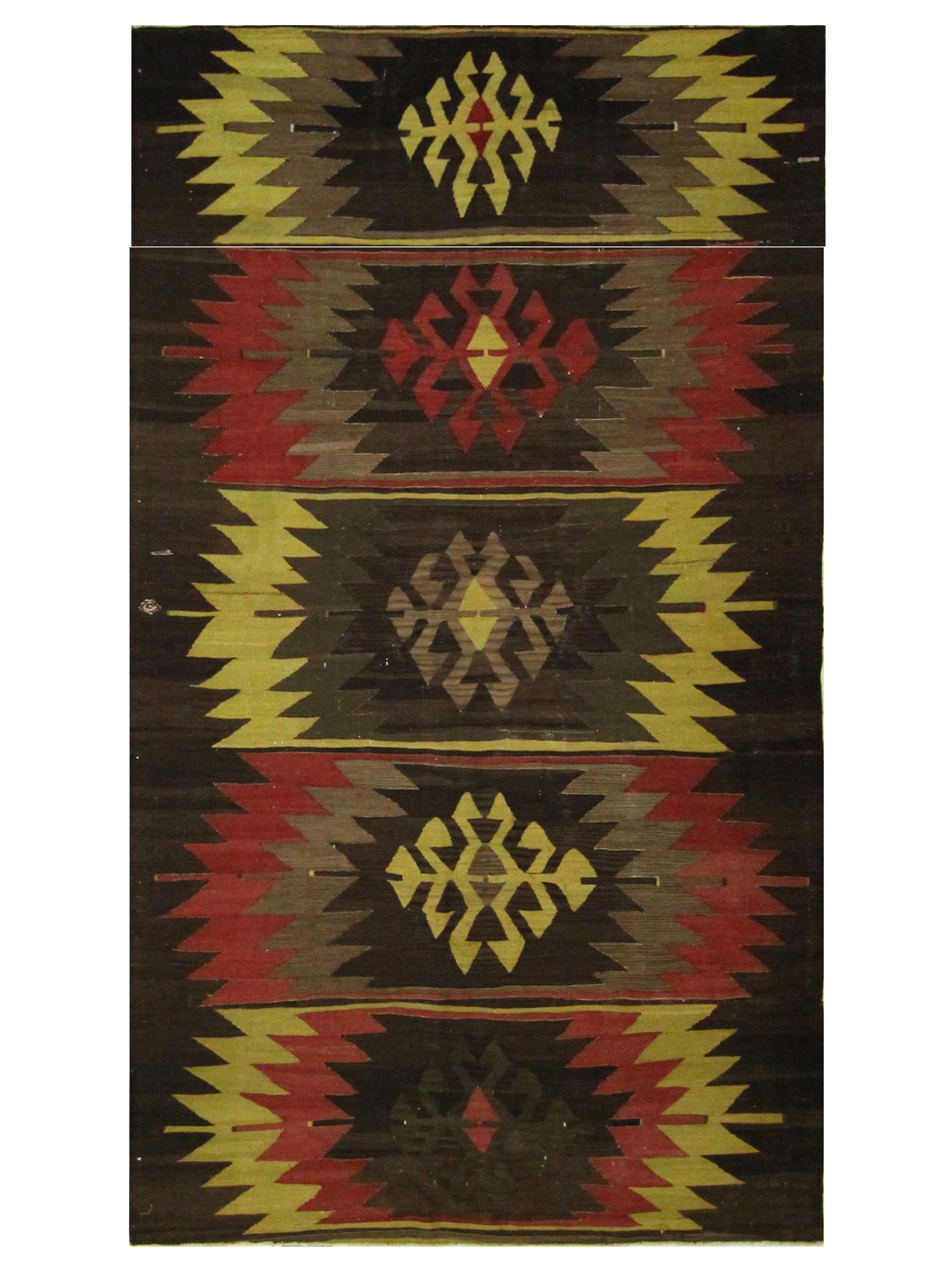 Vintage Kilim Hand Woven Brown 5x9