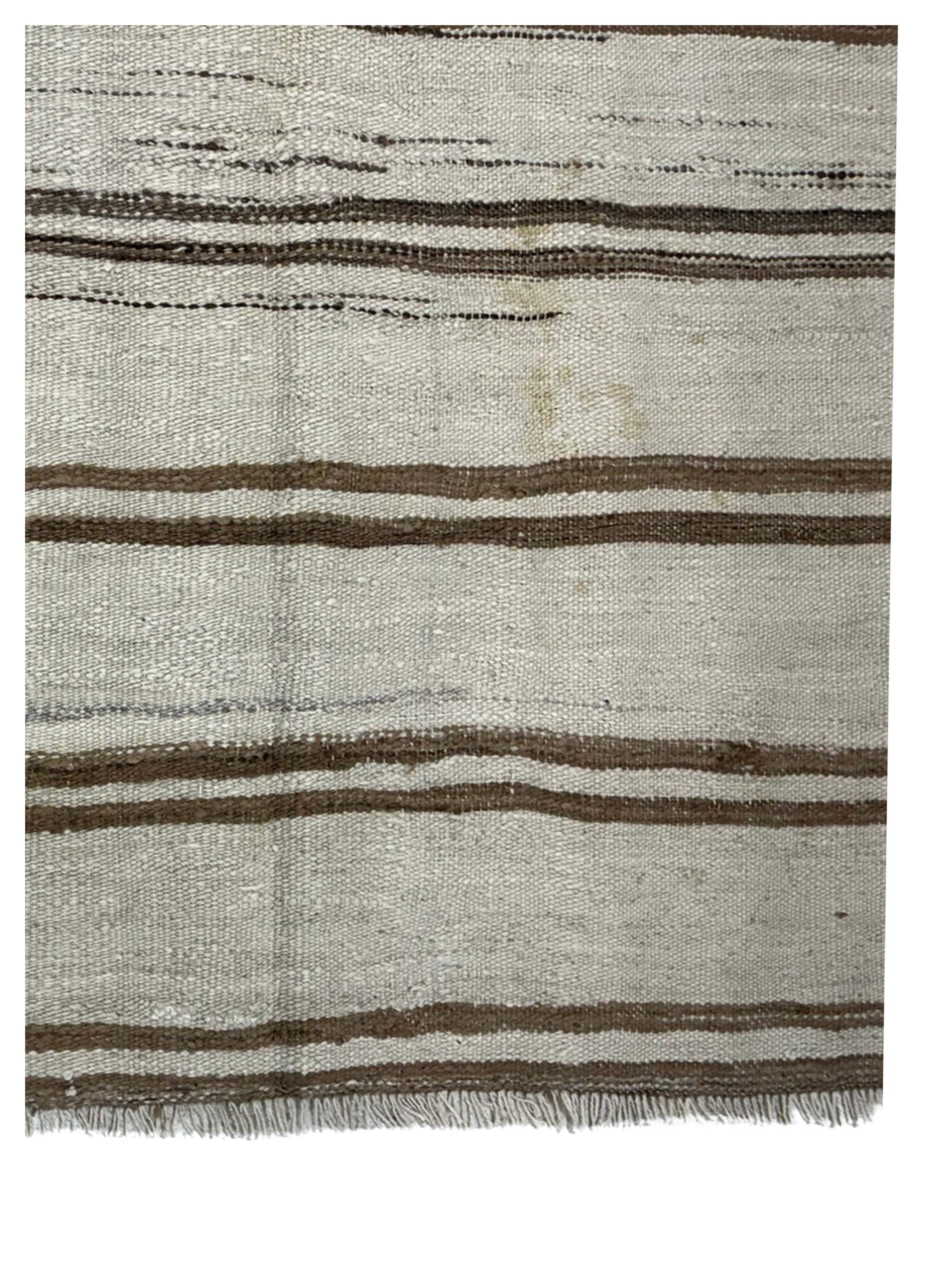 Vintage Kilim Hand Woven Ivory 4x4 - Image 2 of 3