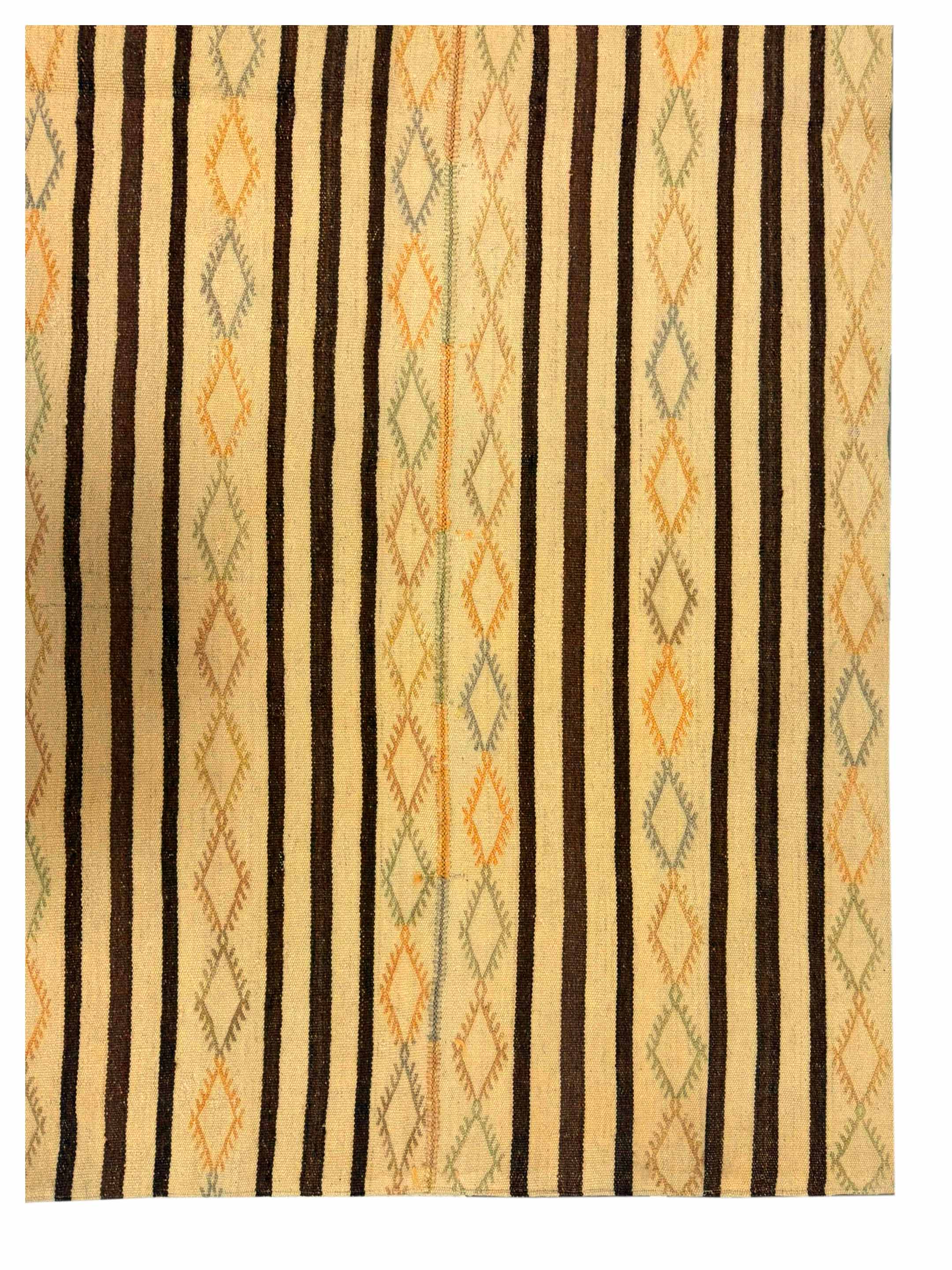 Vintage Kilim Hand Woven Ivory 5x8 - Image 3 of 4