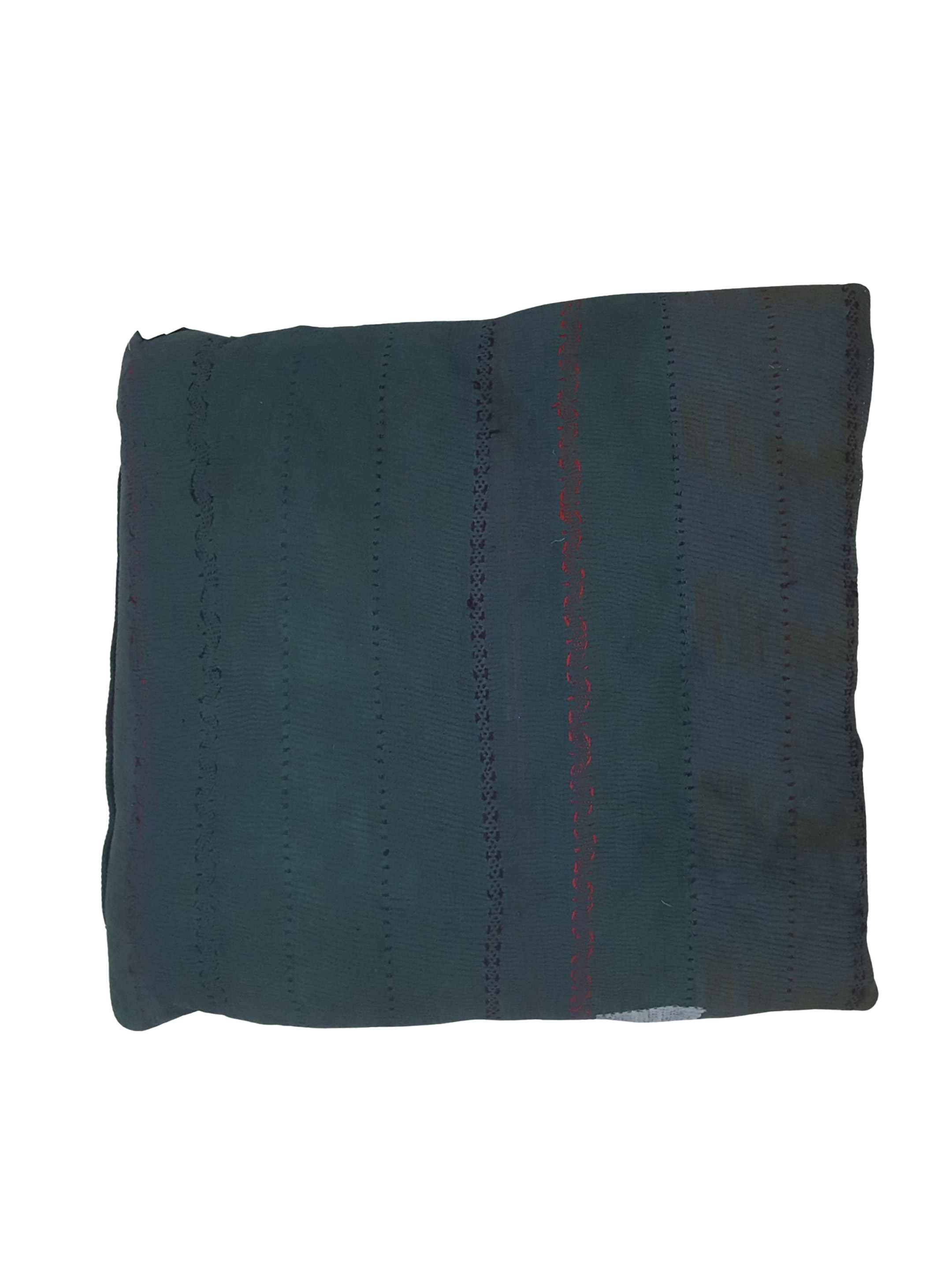 Vintage Quilt Pillow Hand Knotted Green 3x3