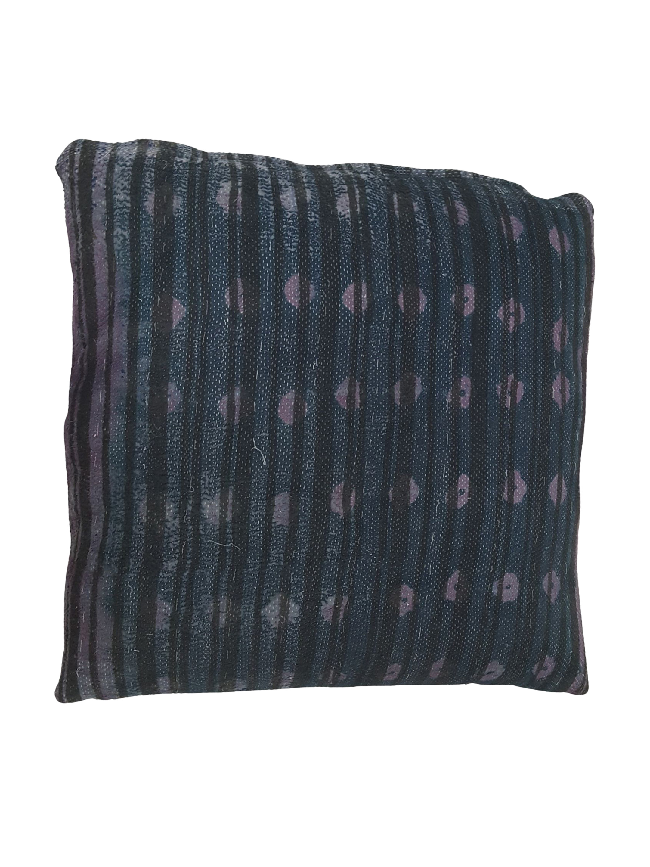 Vintage Quilt Pillow Hand Knotted Green 3x3