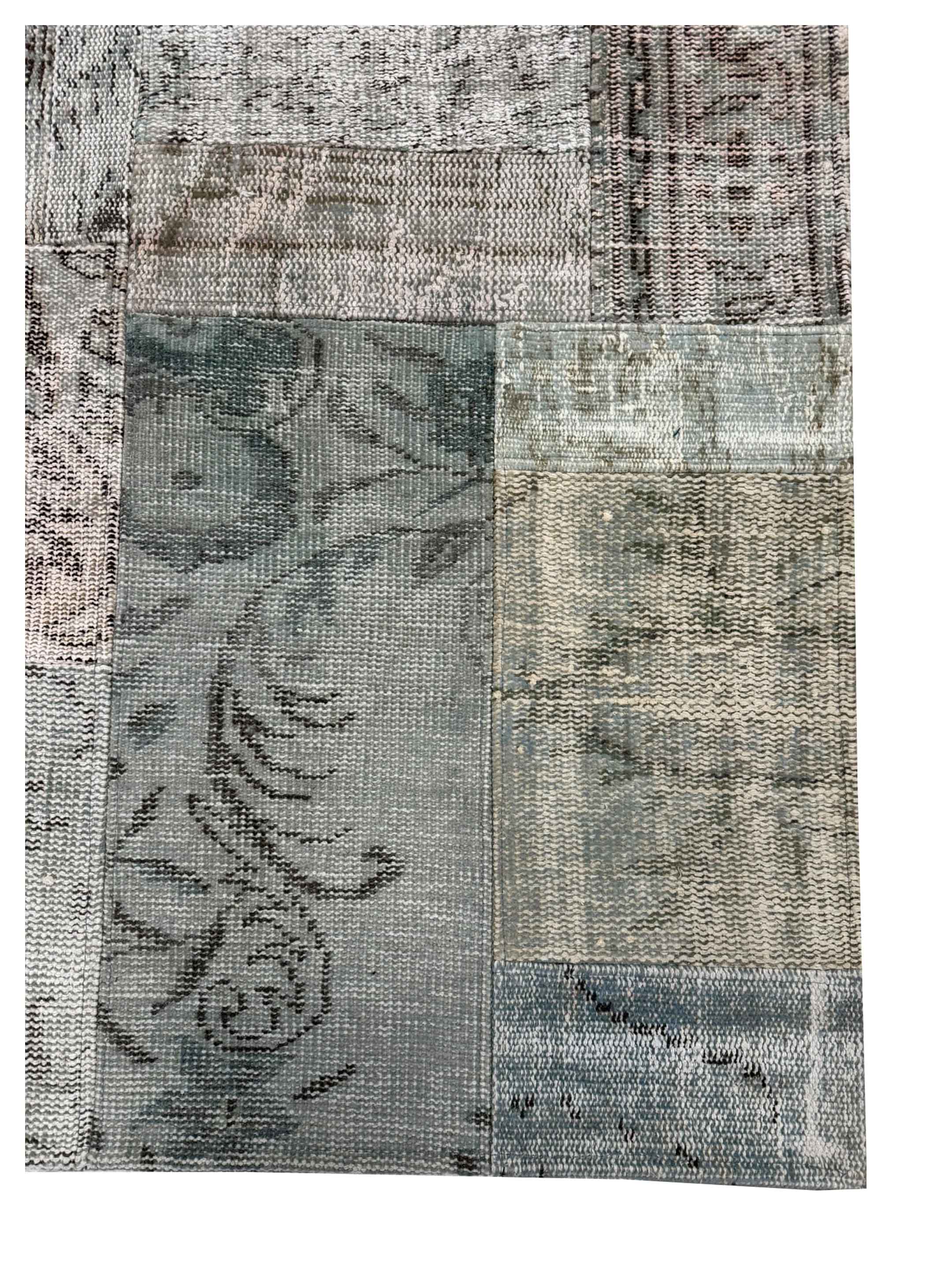 Vintage Fragments Hand Knotted Lt.Gray 7x10 - Image 2 of 3