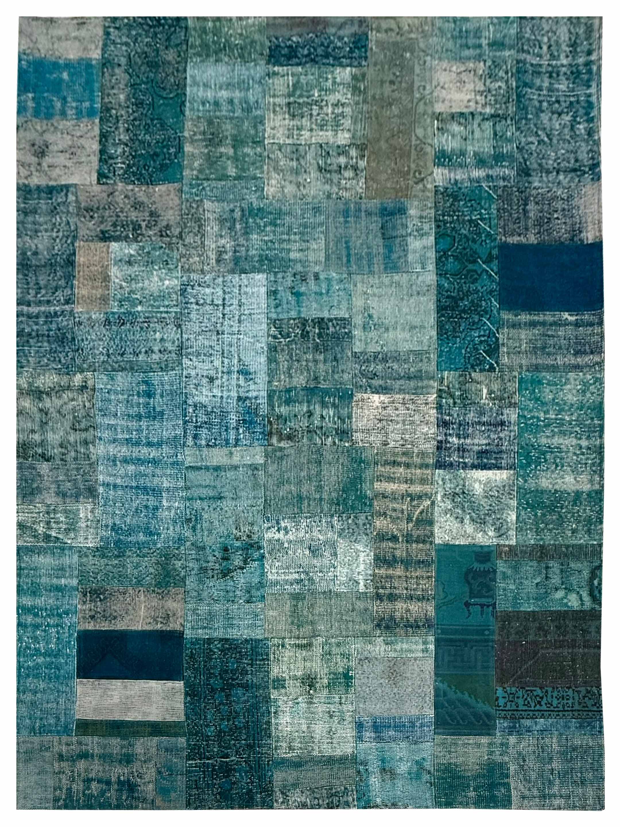 Vintage Fragments Hand Knotted Teal 7x10