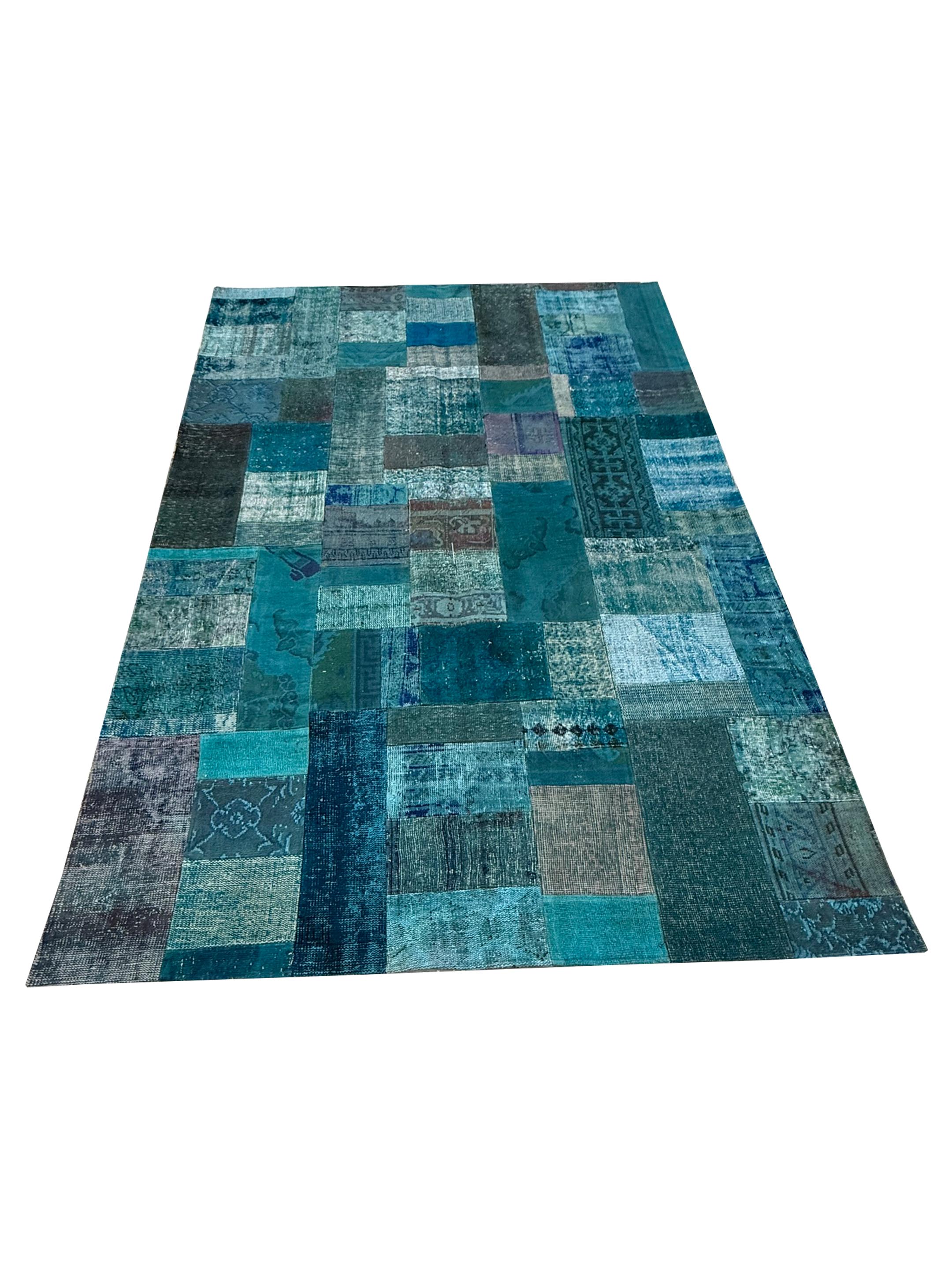 Vintage Fragments Hand Knotted Blue 7x10 - Image 2 of 3