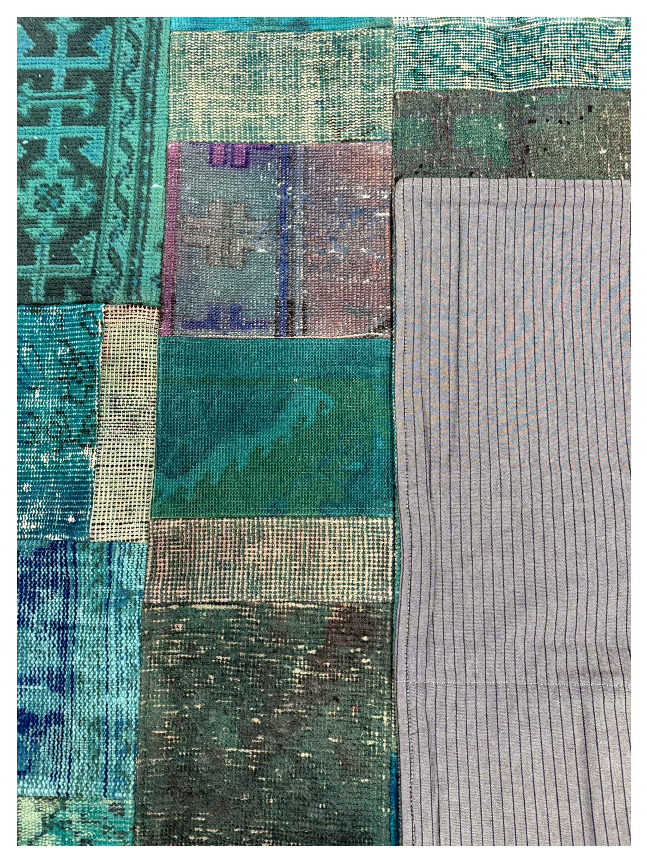 Vintage Fragments Hand Knotted Blue 7x10 - Image 3 of 3