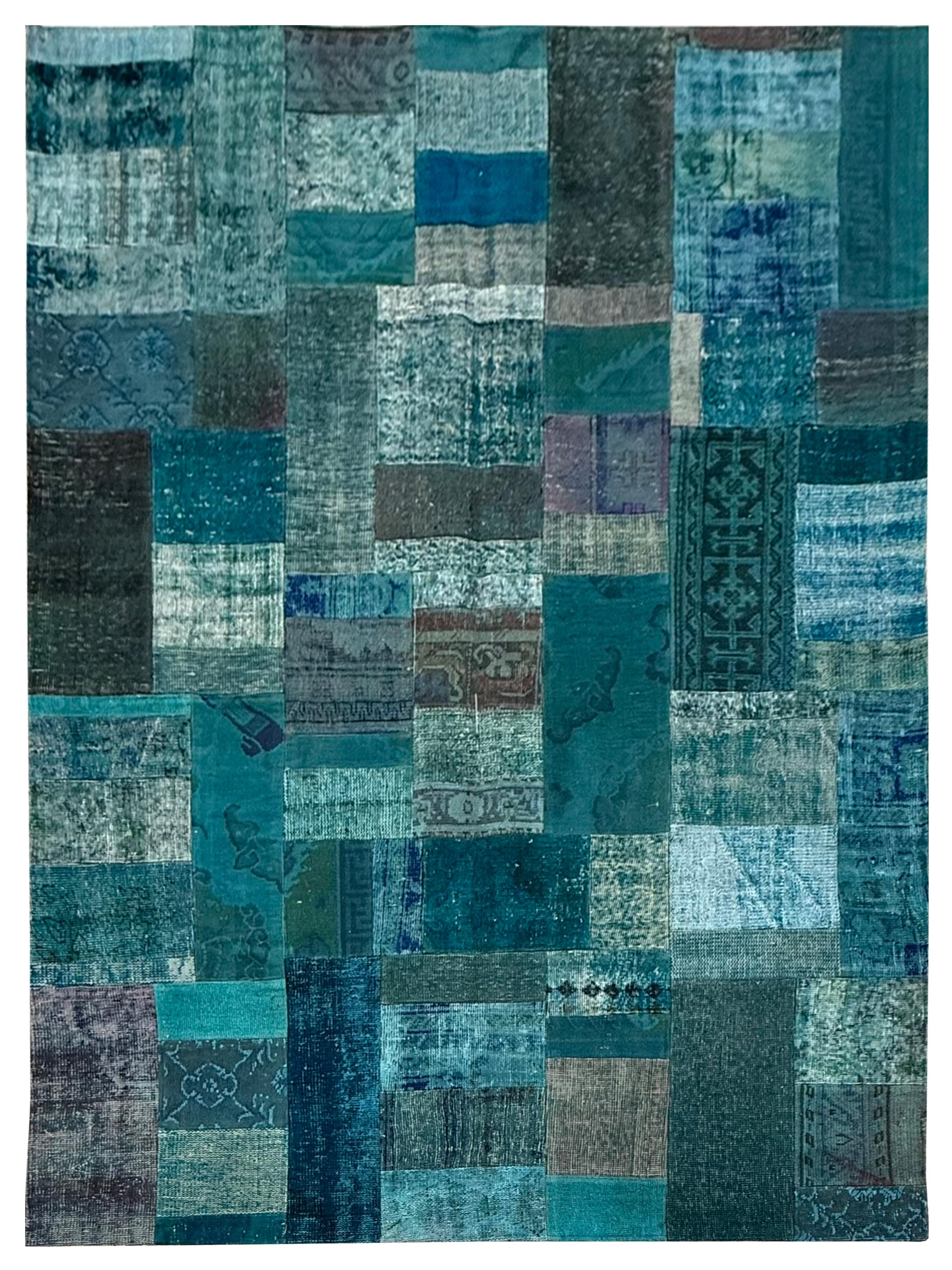 Vintage Fragments Hand Knotted Blue 7x10