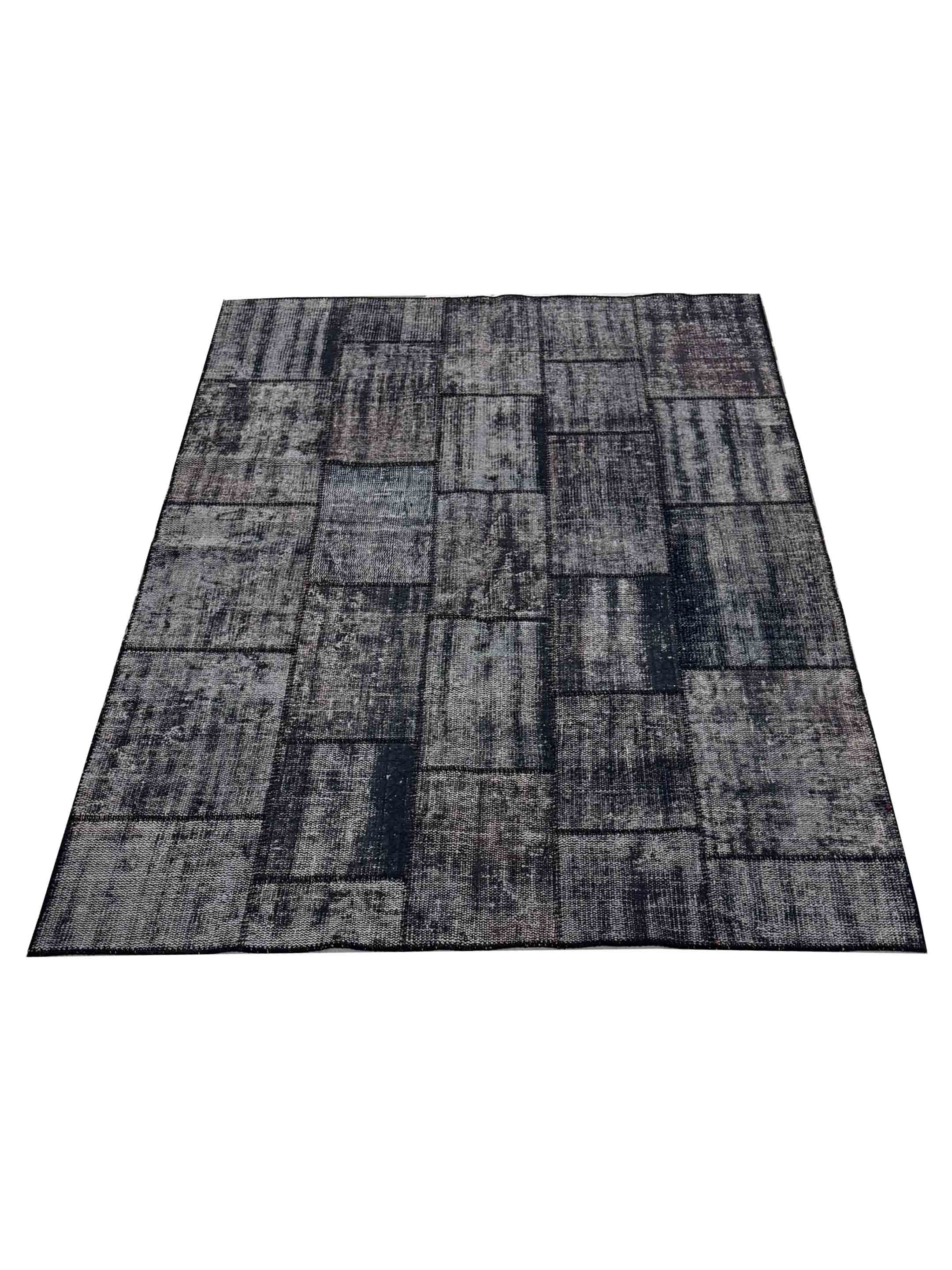 Vintage Fragments Hand Knotted Black 5x6 - Image 3 of 4