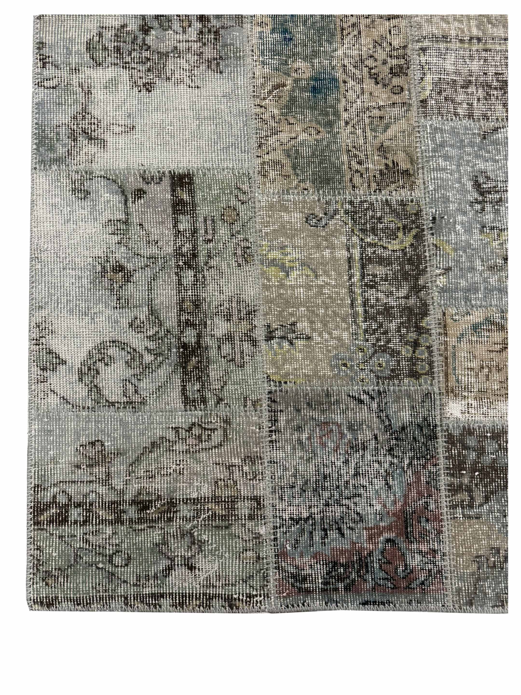 Vintage Fragments Hand Knotted Lt.Gray 4x6 - Image 2 of 4