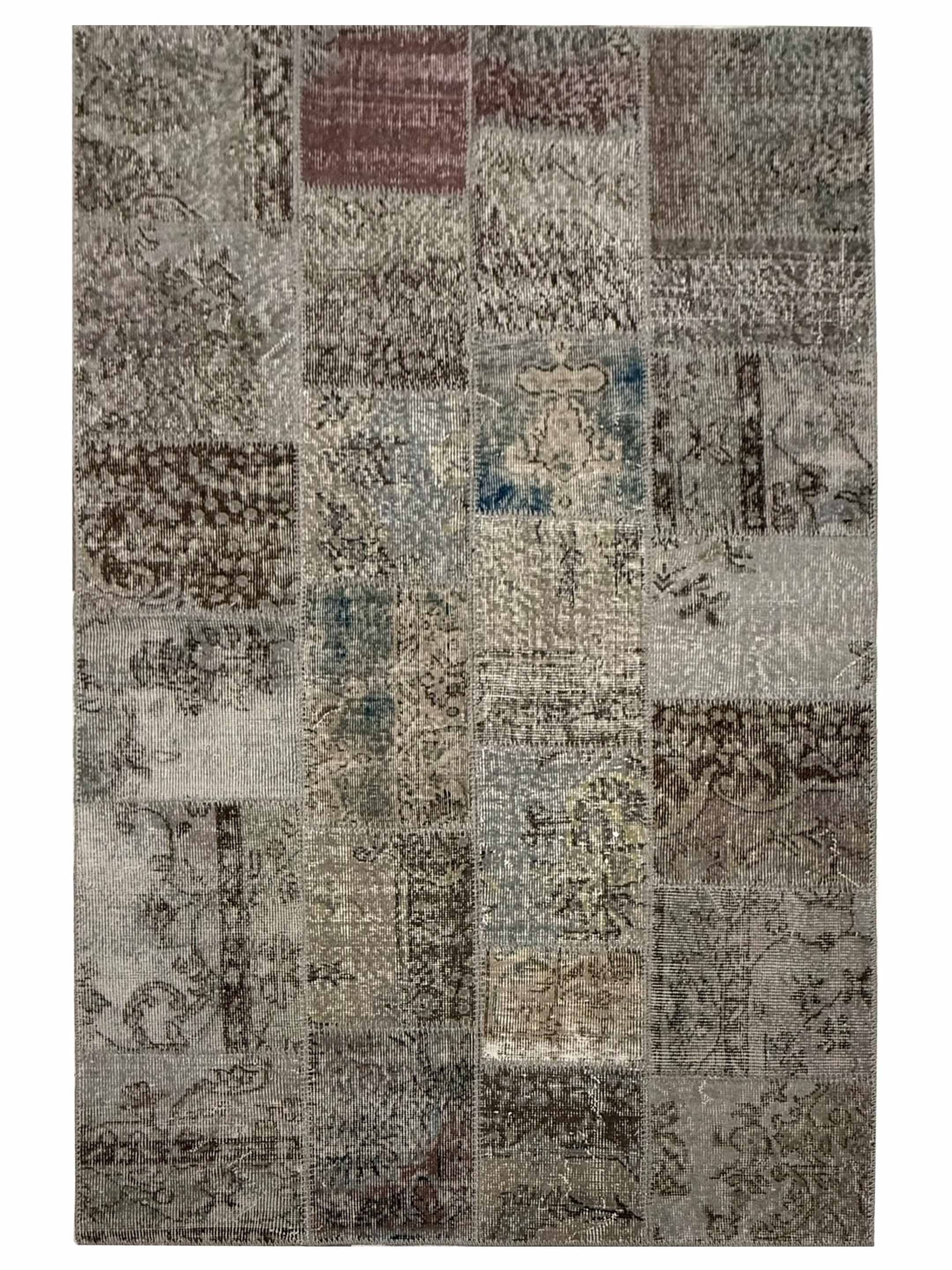 Vintage Fragments Hand Knotted Lt.Gray 4x6