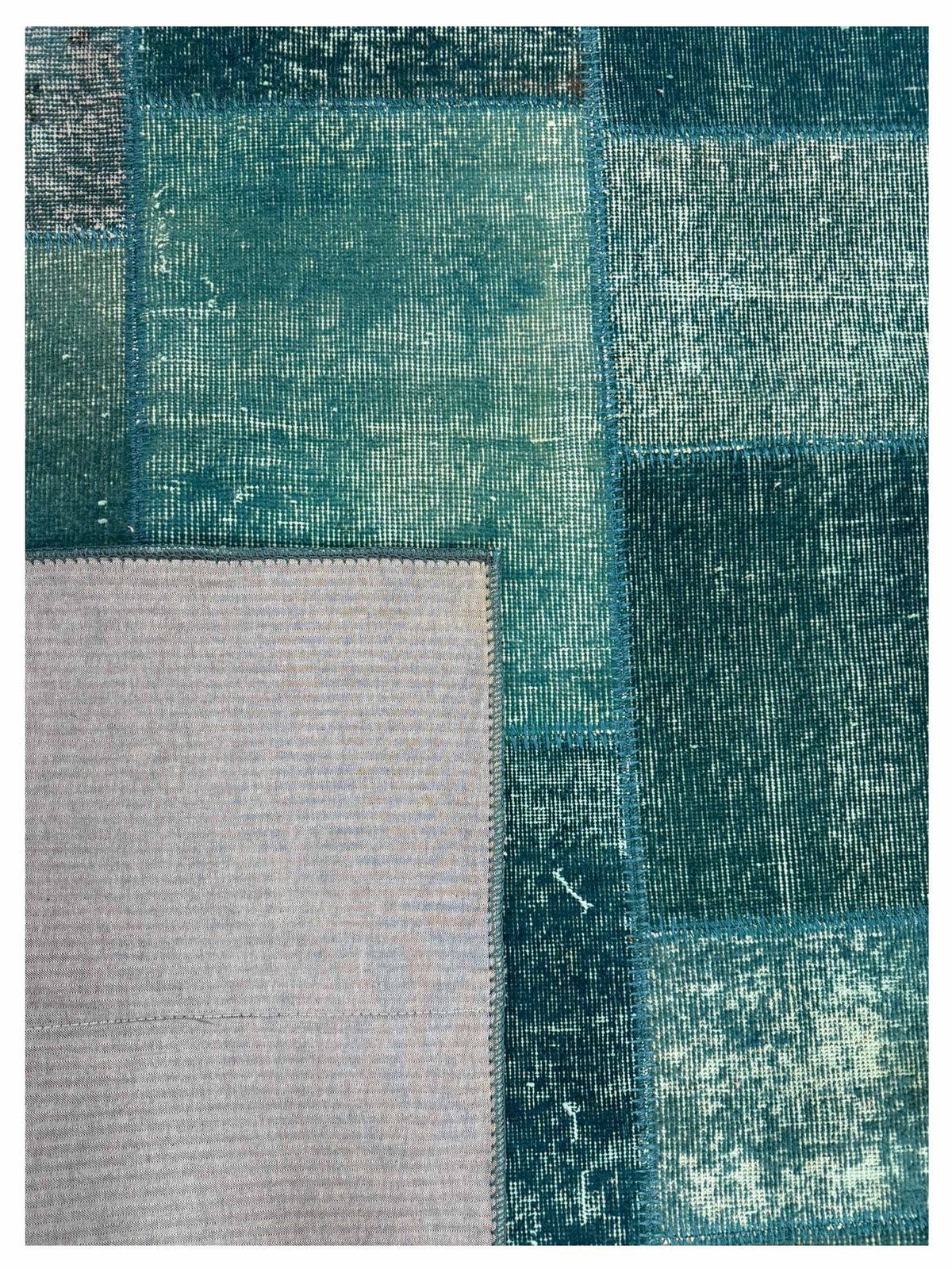 Vintage Fragments Hand Knotted Teal 4x6 - Image 3 of 4