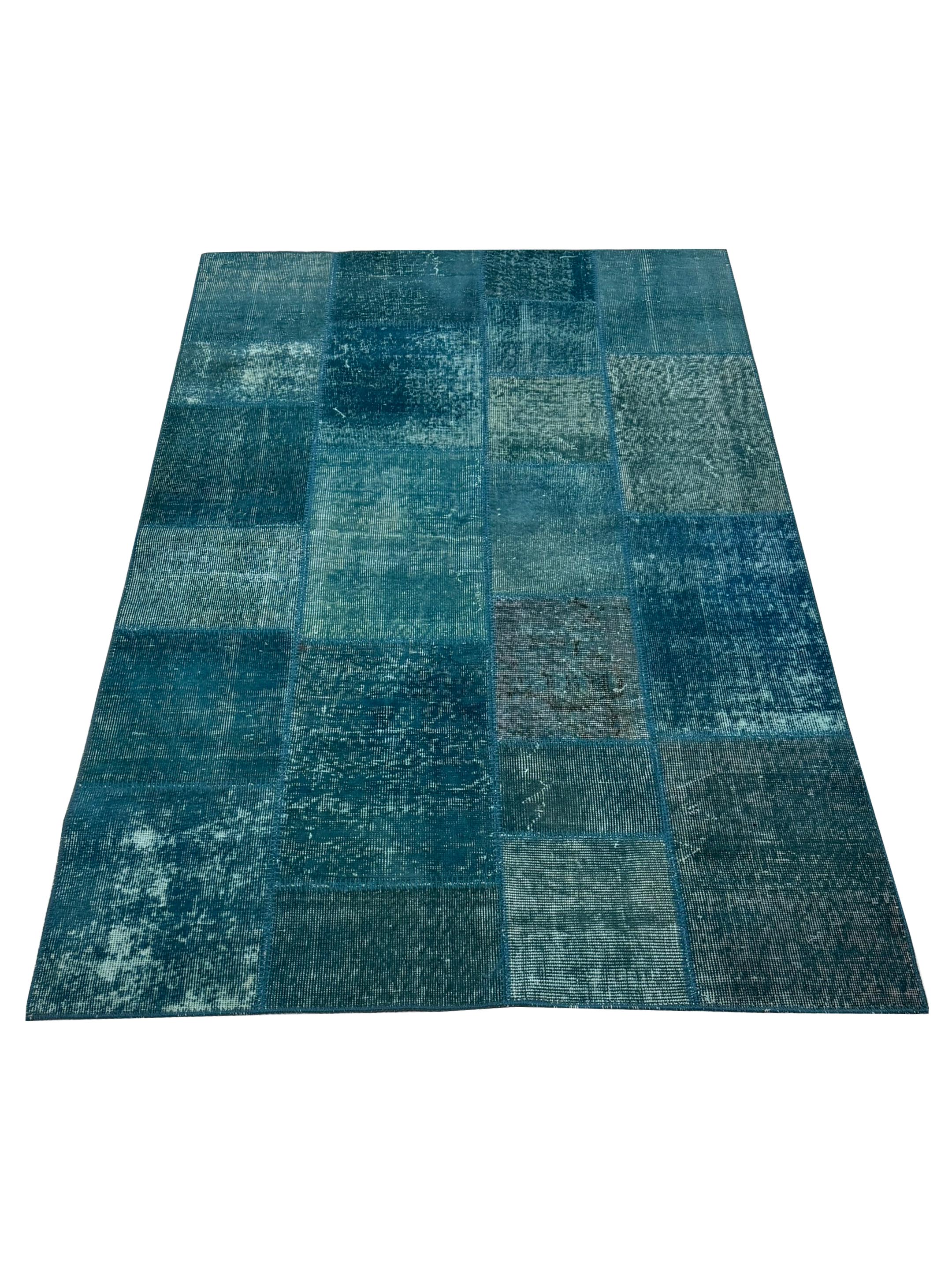 Vintage Fragments Hand Knotted Teal 4x6 - Image 4 of 4