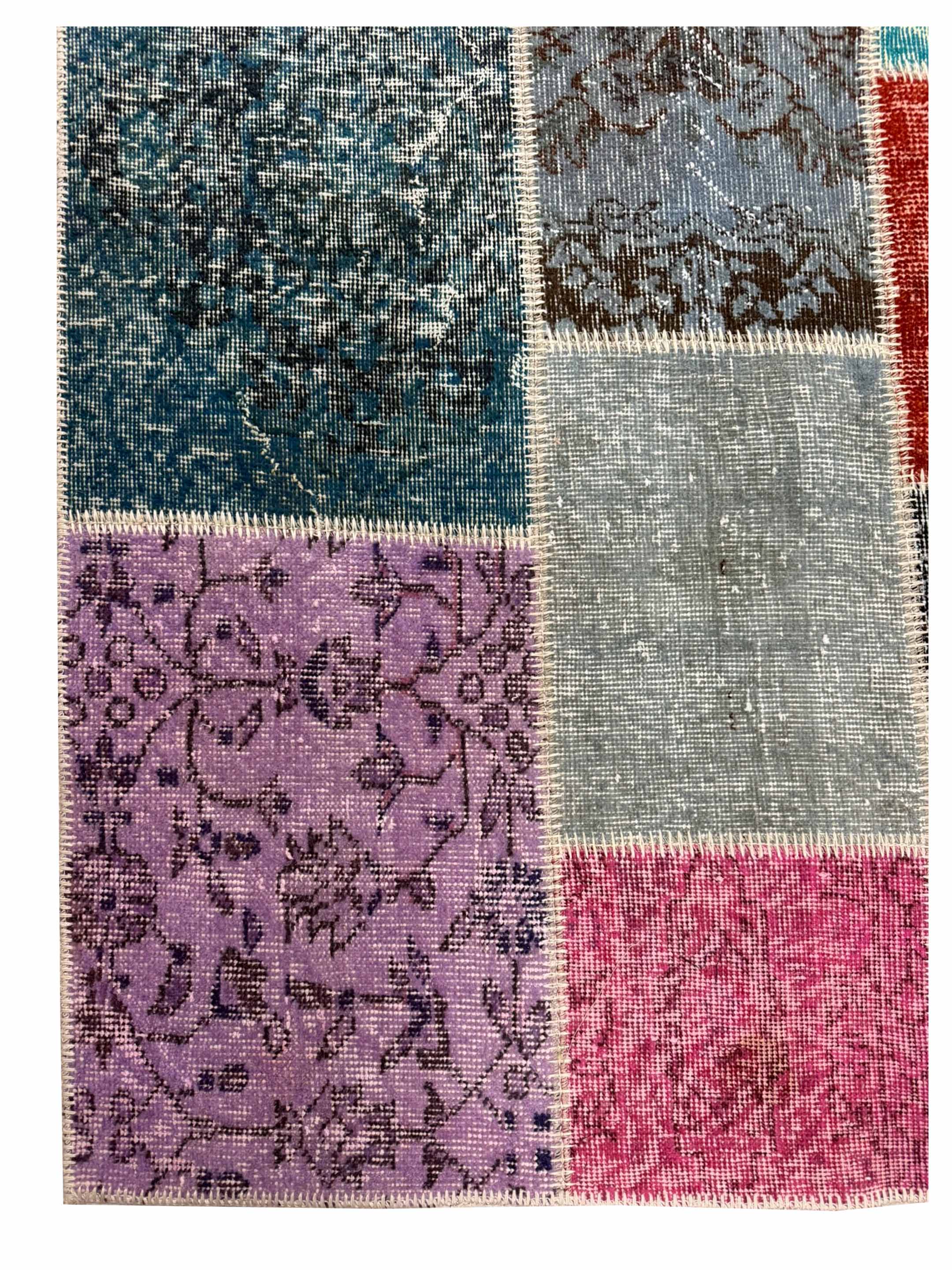 Vintage Fragments Hand Knotted Multi 5x6 - Image 2 of 4