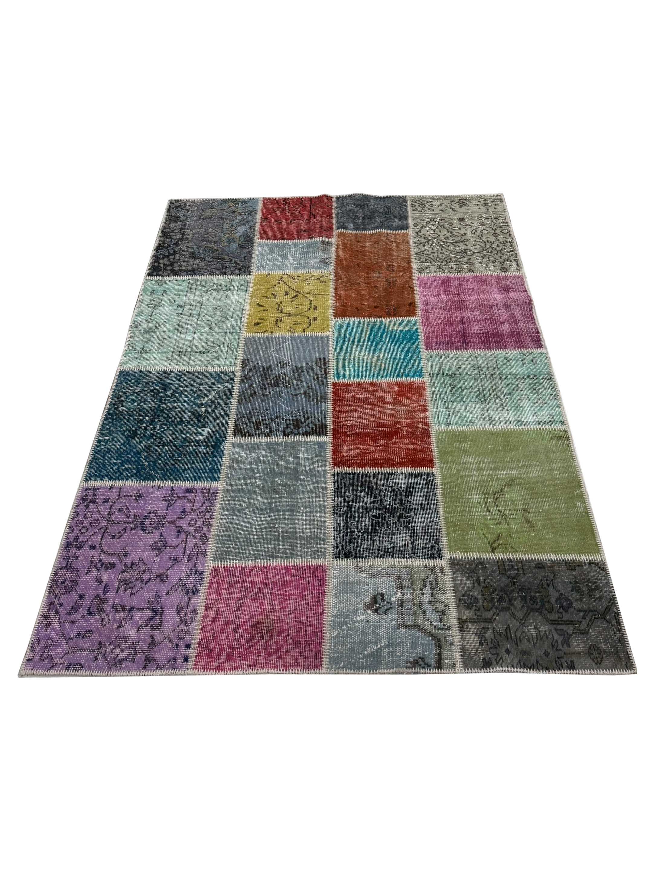 Vintage Fragments Hand Knotted Multi 5x6 - Image 3 of 4