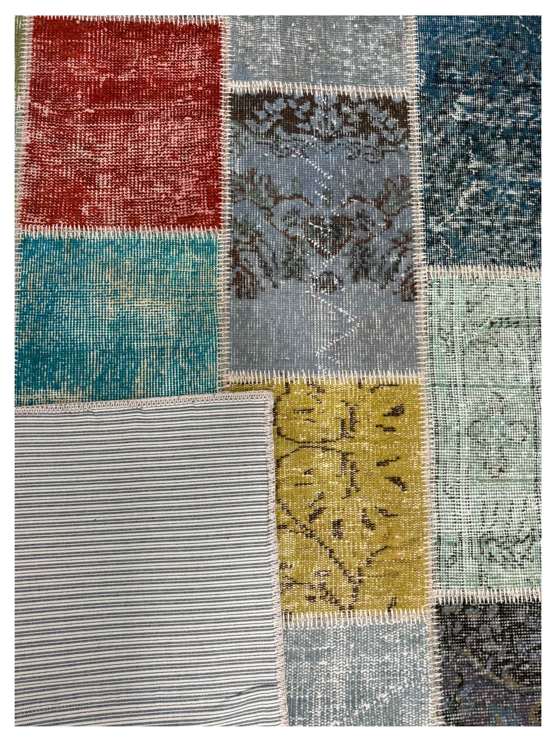 Vintage Fragments Hand Knotted Multi 5x6 - Image 4 of 4