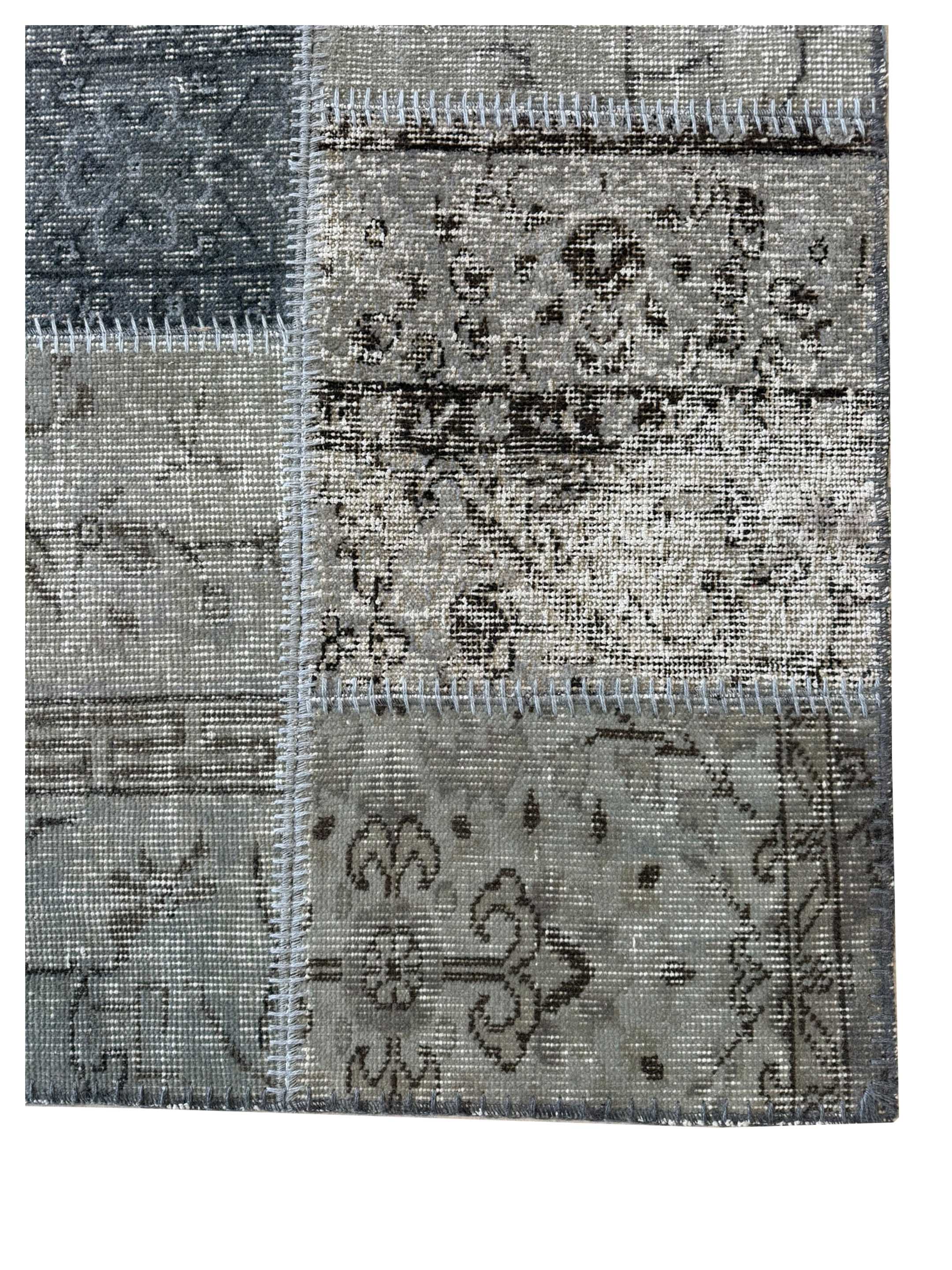 Vintage Fragments Hand Knotted Lt.Gray 3x5 - Image 2 of 3