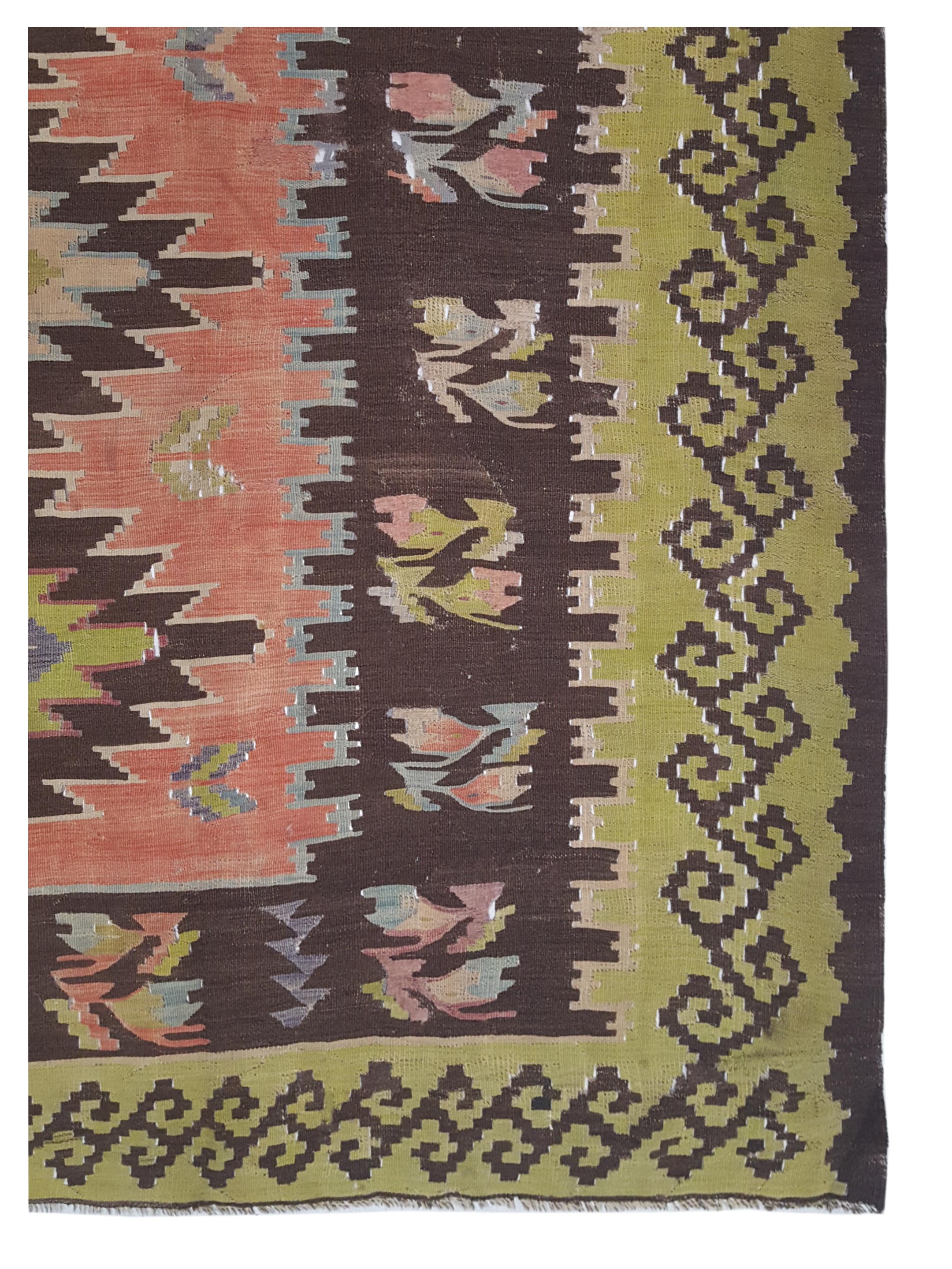 Vintage Kilim Hand Woven Rust 9x11 - Image 2 of 3
