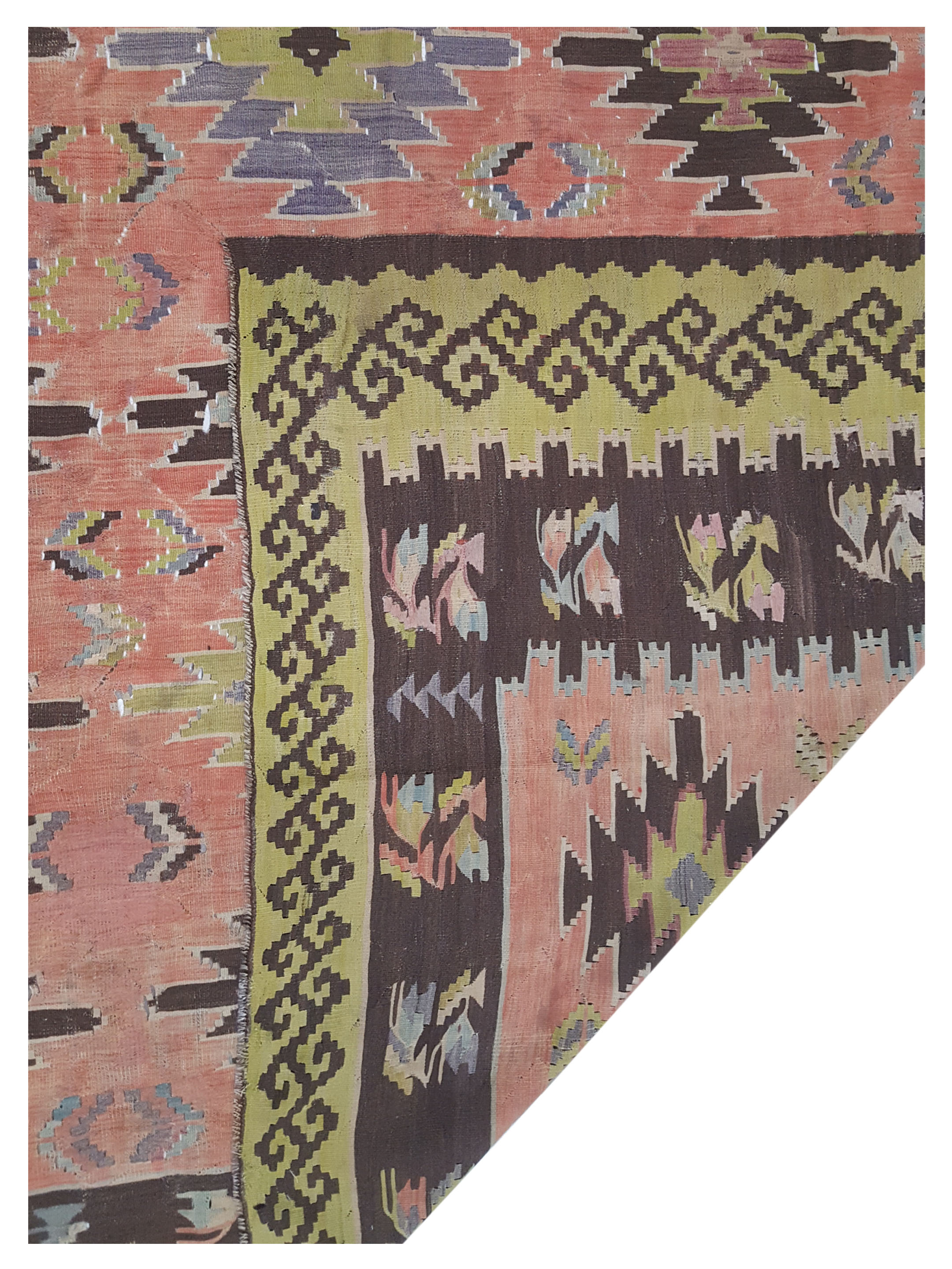 Vintage Kilim Hand Woven Rust 9x11 - Image 3 of 3