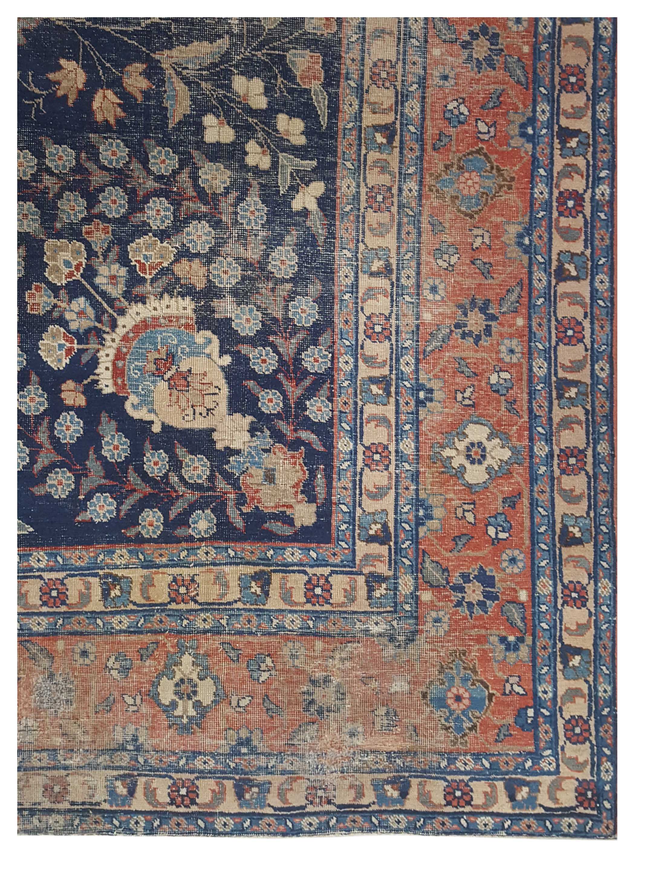 Yazd Hand Knotted Navy 9x12 - Image 2 of 3