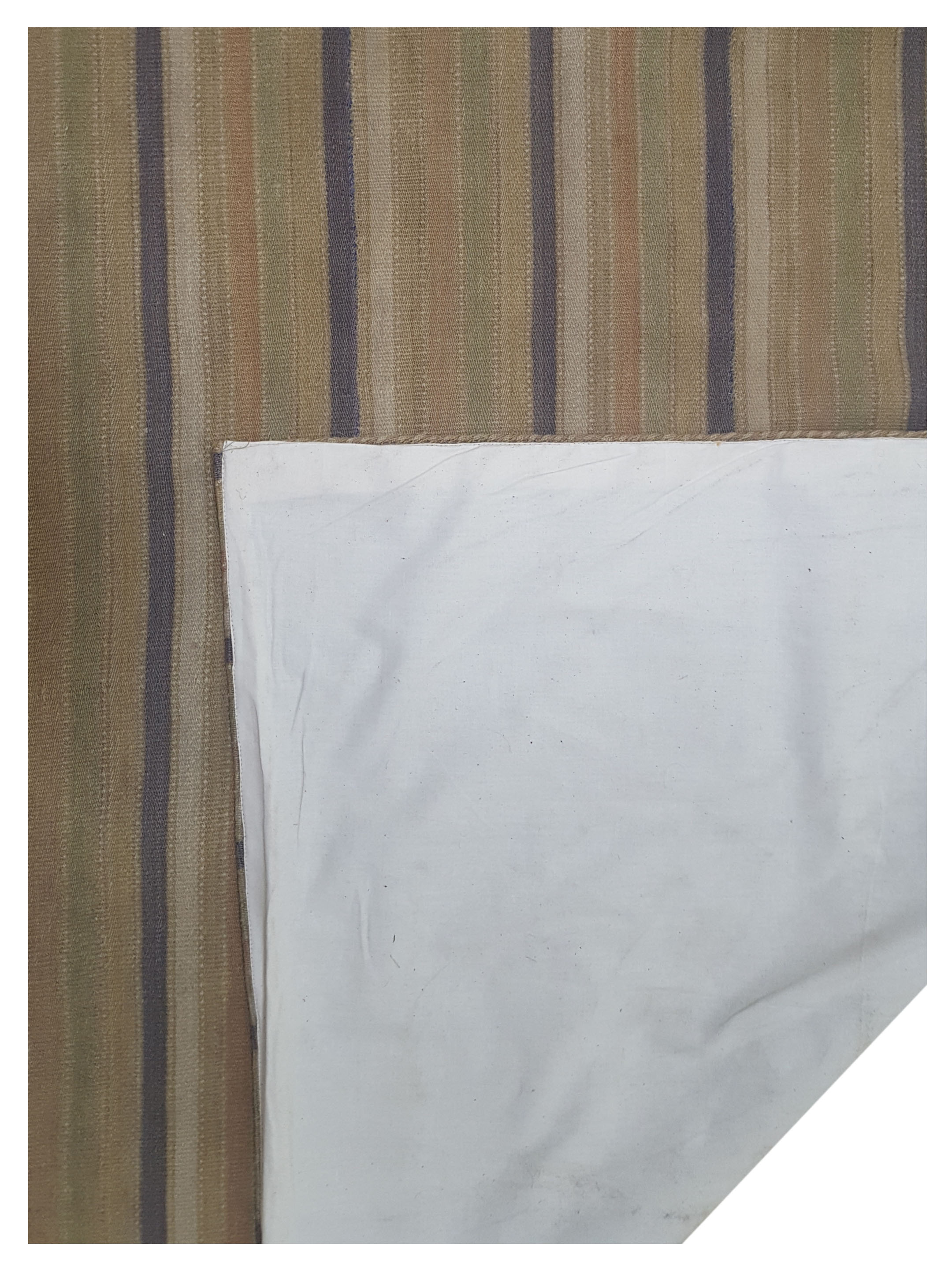 Vintage Kilim Hand Woven Olive 4x4 - Image 3 of 3